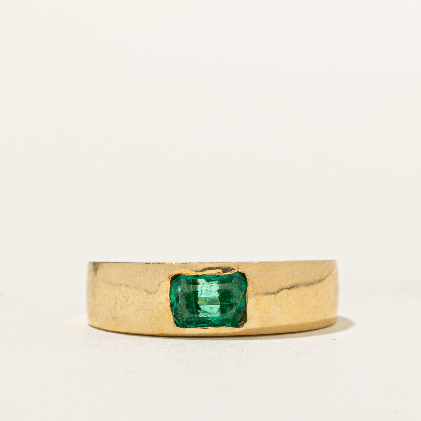 18k East West Flush Set Emerald Band | 0.50ct | SZ 4