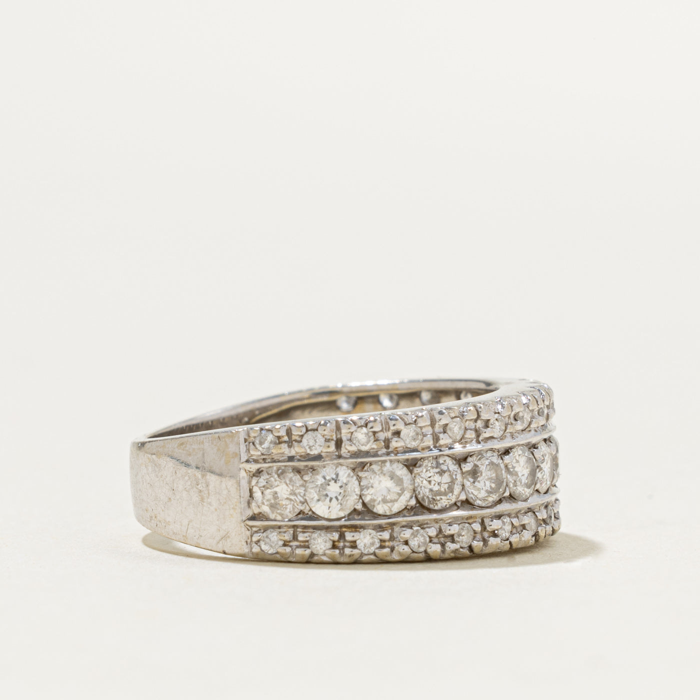 14k Multi Row Diamond Band | 0.73ctw | 4.7mm | SZ 7
