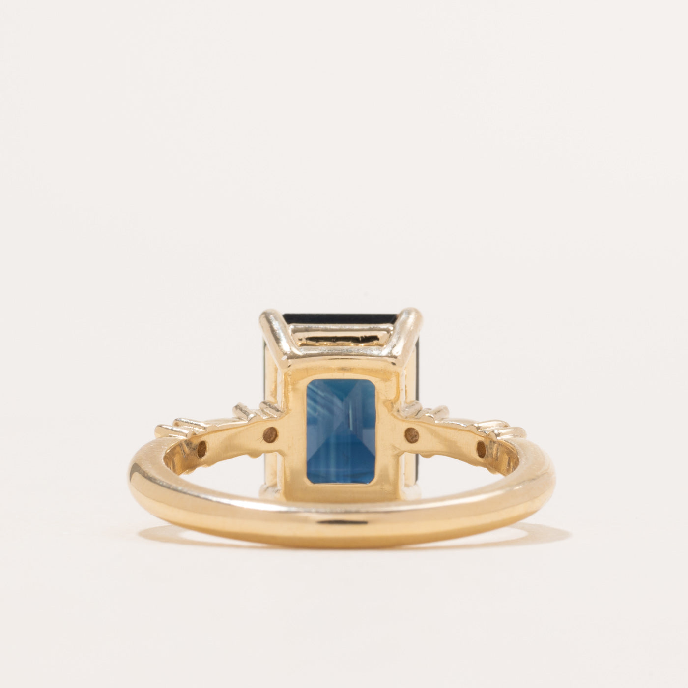 '100 Ways' 14k Yellow Gold Emerald Cut Sapphire Accented Ring | 3.26ctw | SZ 6.75