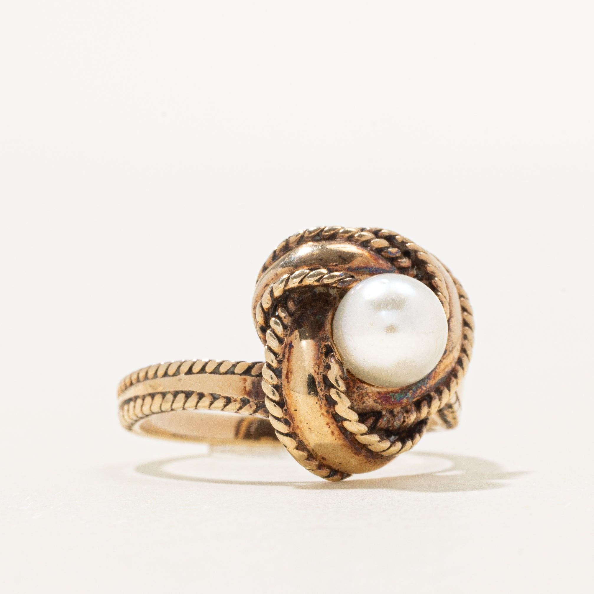 Vintage Canadian Pearl Knot Ring | SZ 6.25