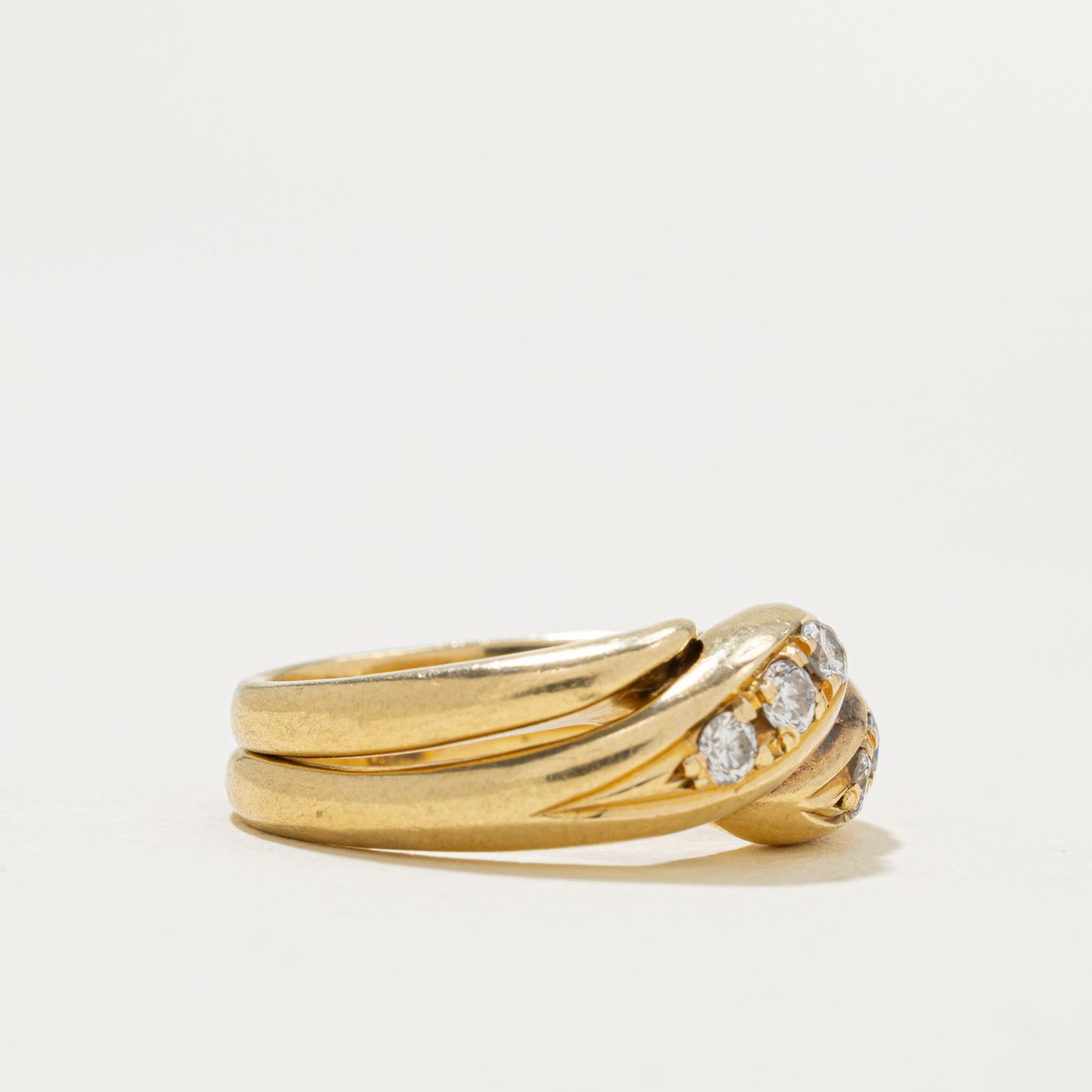 18k Diamond Accented Twisted Puzzle Ring | 0.25ctw | SZ 4.75