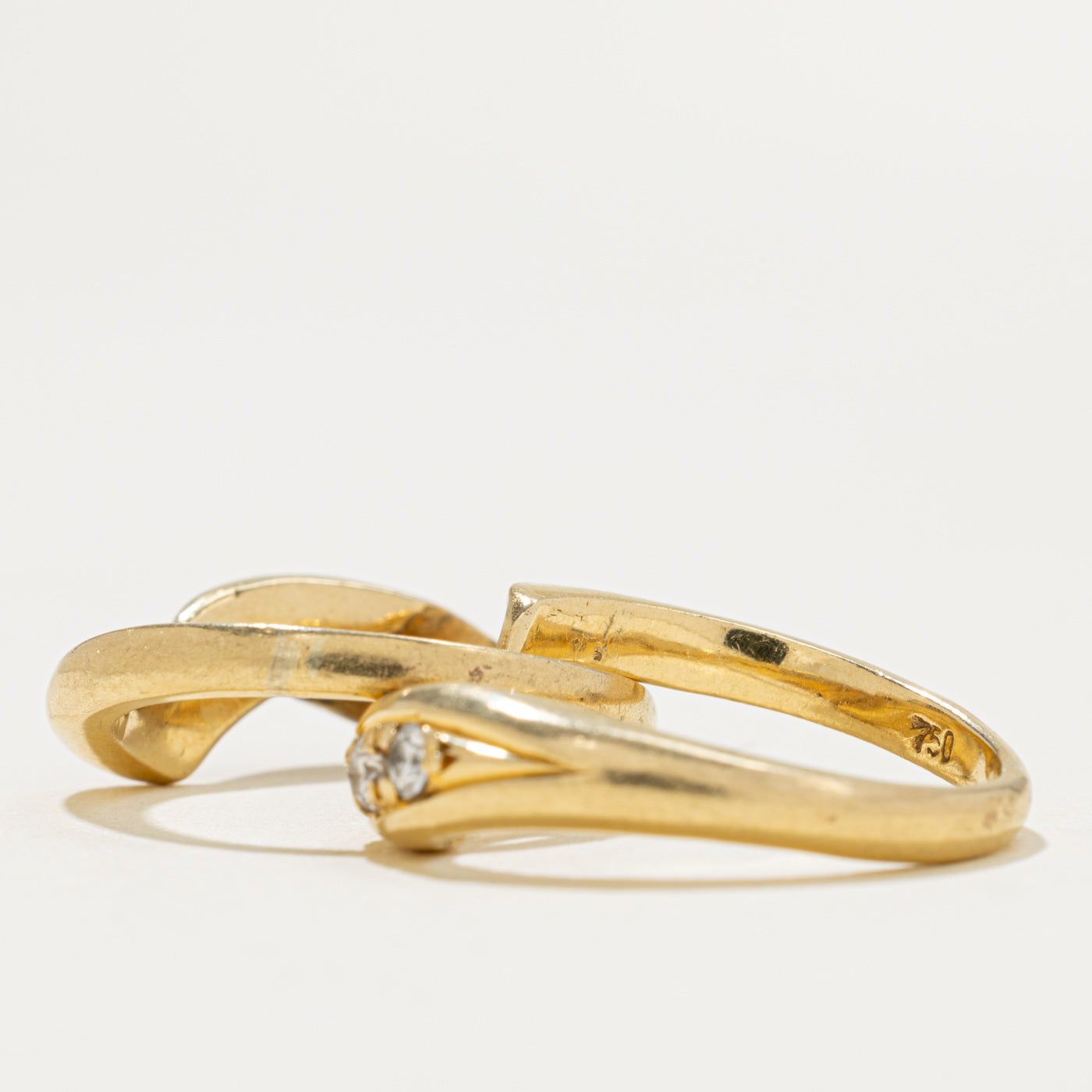 18k Diamond Accented Twisted Puzzle Ring | 0.25ctw | SZ 4.75