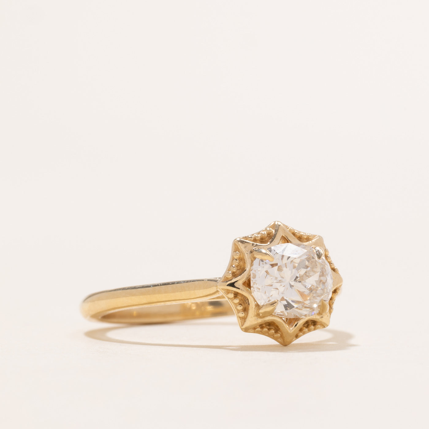 '100 Ways' 14k Yellow Gold Oval Diamond Sunburst Ring | 1.03ct | SZ 6.5