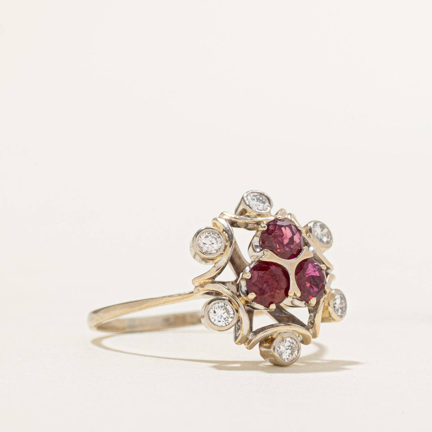 Scattered Ruby & Diamond Cluster Ring | 1.05ctw, 0.30ctw | SZ 10