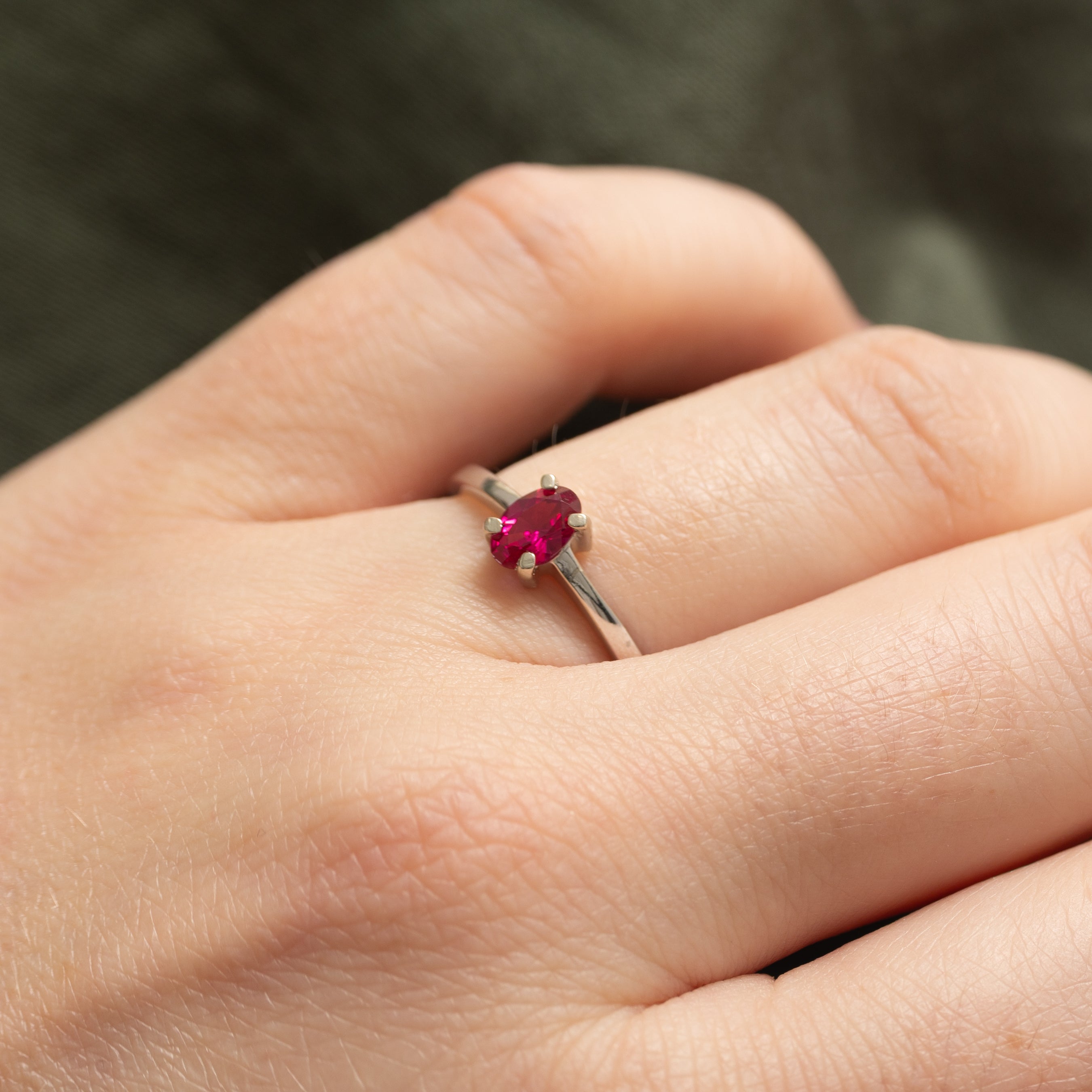 Soliatiare Syntheitc Ruby Ring | 0.3ct | SZ 6.25 |