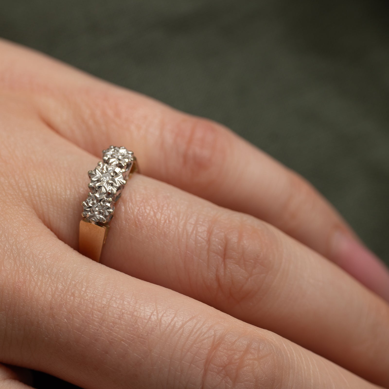 1983 London Three Stone Diamond Ring | 0.03ctw | SZ 7