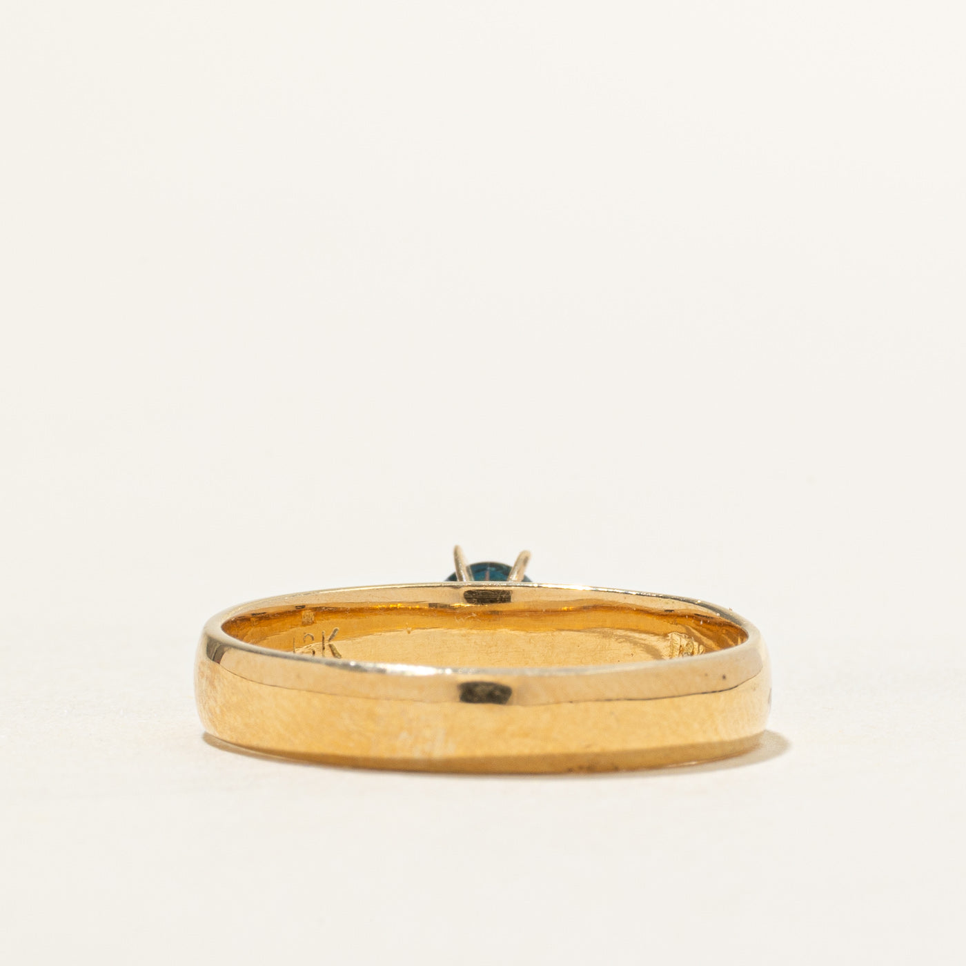 18k Solitaire Enhanced Blue Diamond Ring | SZ 8.25