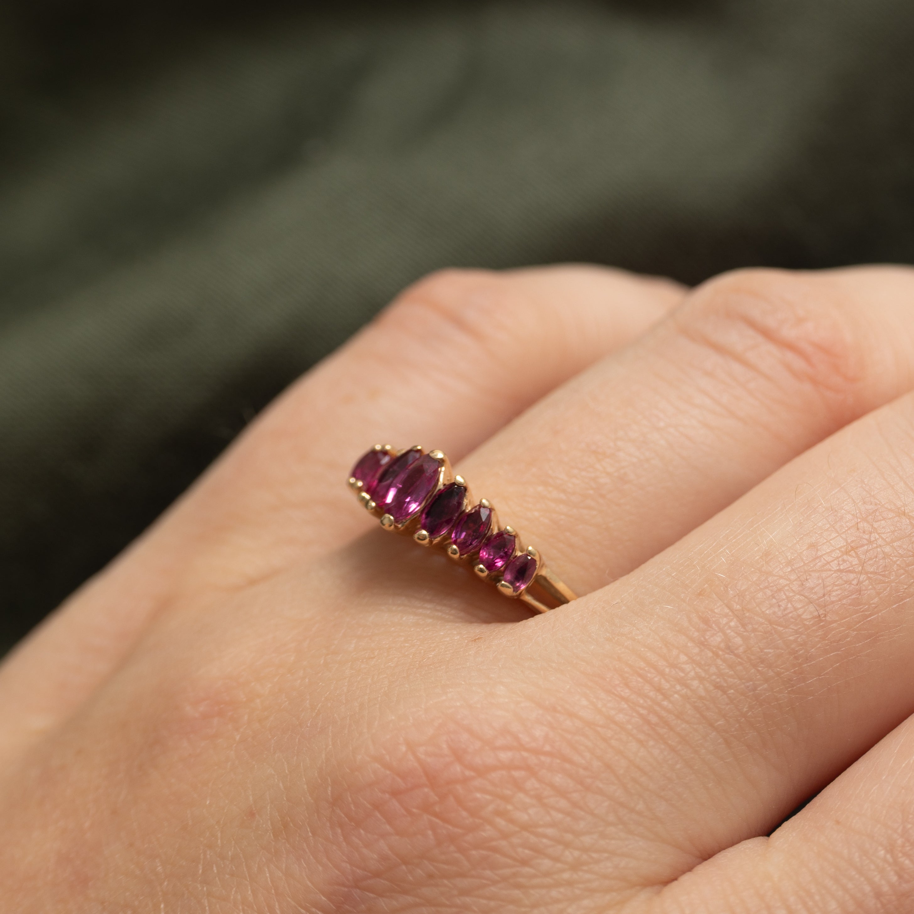 Tiered Marquise Cut Ruby Ring | 1.00ctw | SZ 8