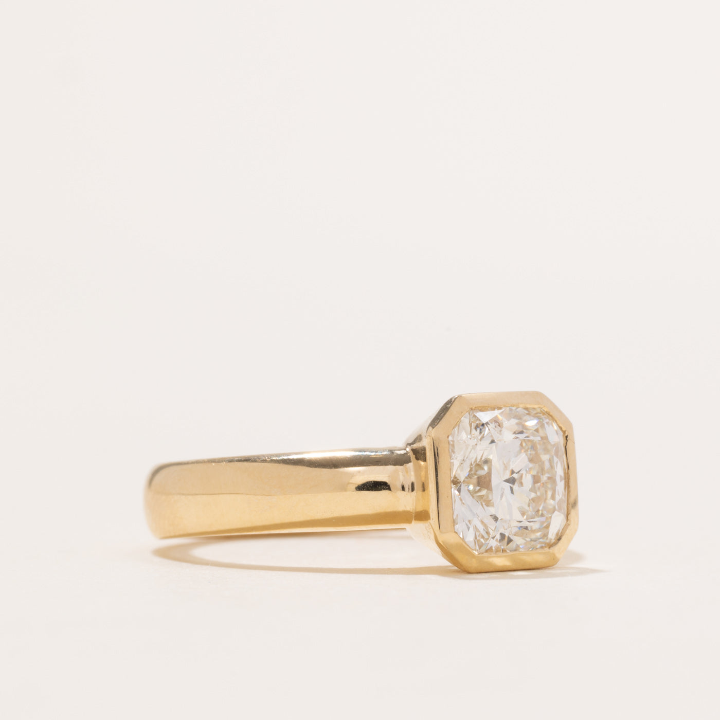 '100 Ways' 14k Yellow Gold Bezel Set Asscher Diamond Ring | 2.13ct | SZ 7