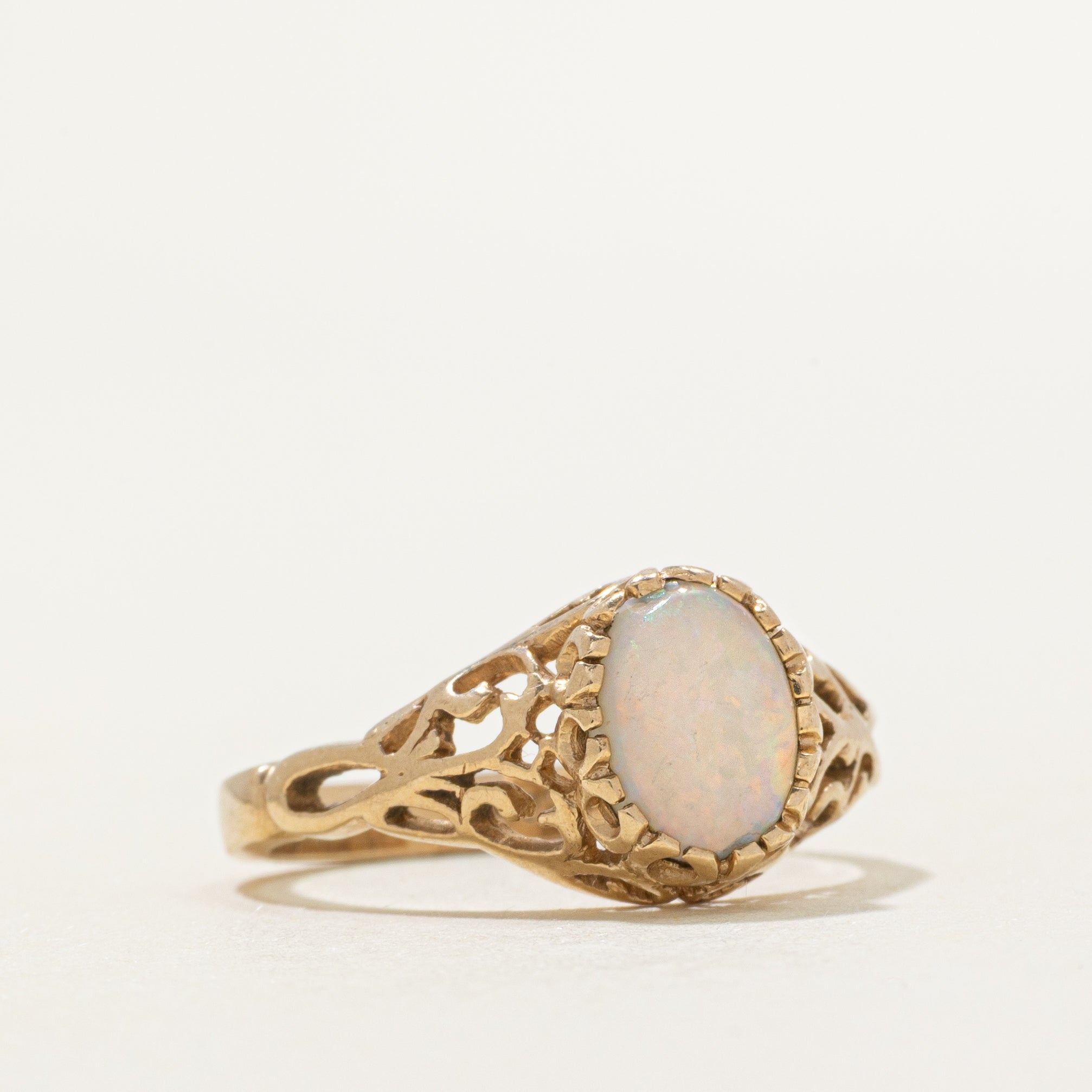 Cabochon Opal Openwork Ring | 0.54ct | SZ 6