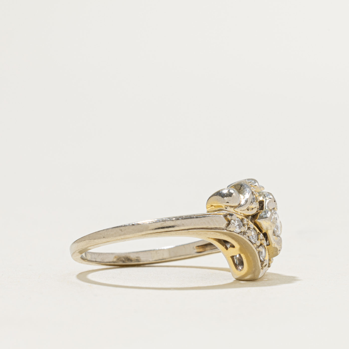 Illusion Set Diamond Scrollwork Cocktail Ring | 0.35ctw | SZ 6.25
