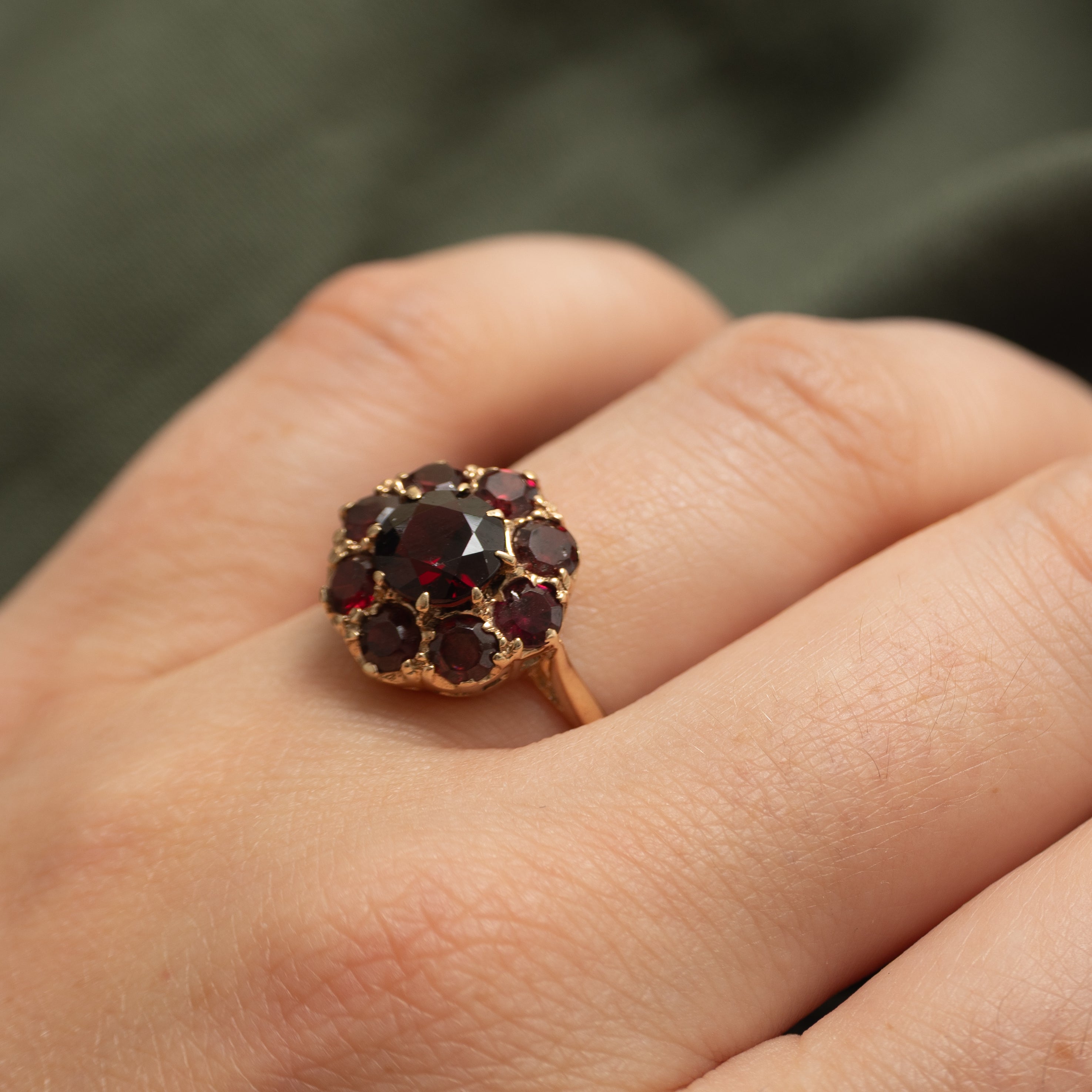 Bague cocktail halo de grenats | 3,00 ct | Taille 6,5