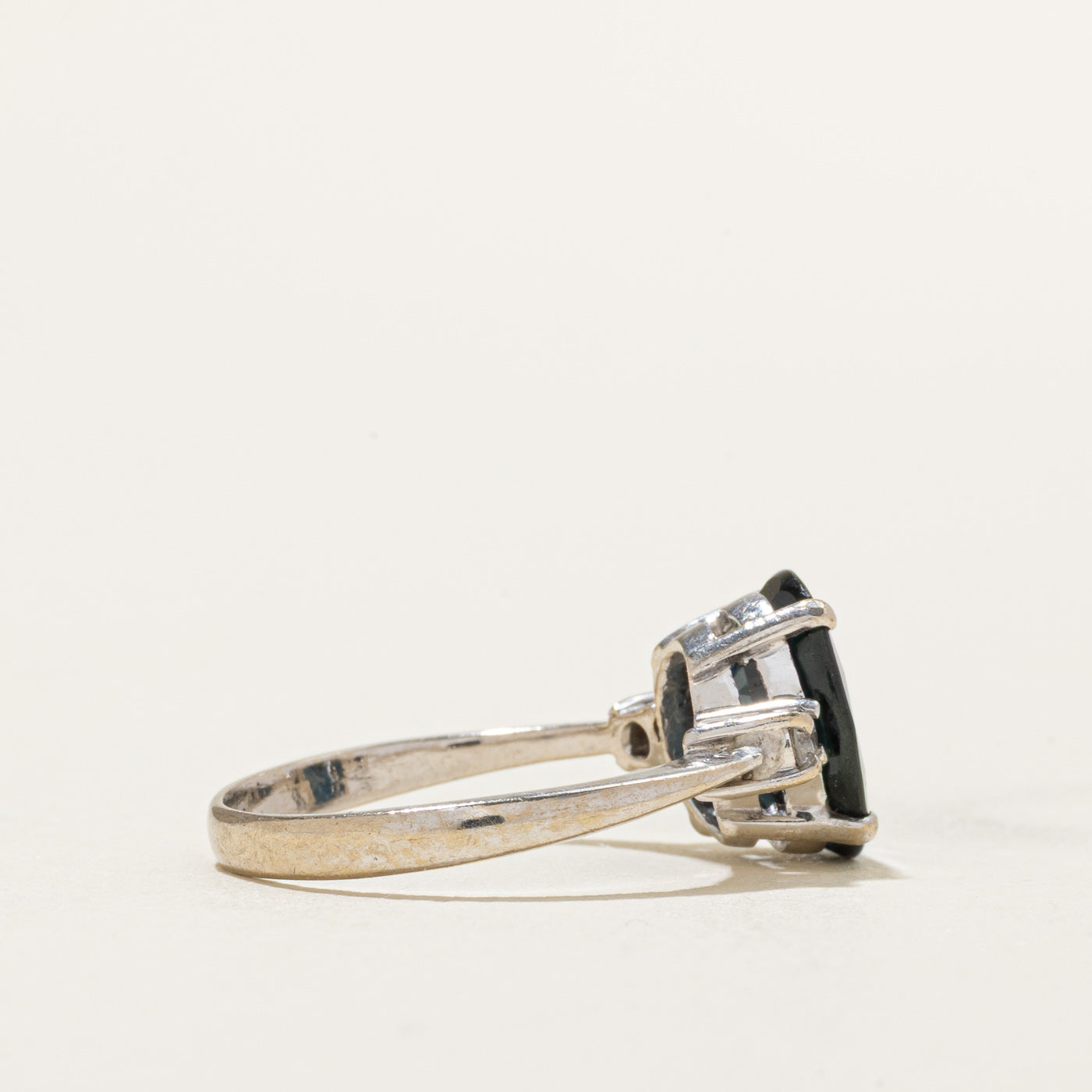 18k Oval Cut Sapphire & Diamond Accented Ring | 2.50ct, 0.08ctw | SZ 5