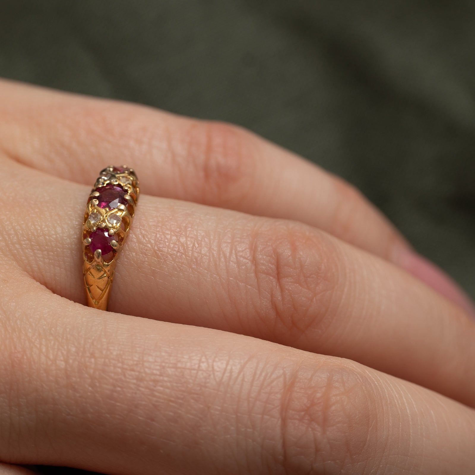 1906 Ruby & Diamond Ring | 0.60ctw, 0.02ctw | SZ 8