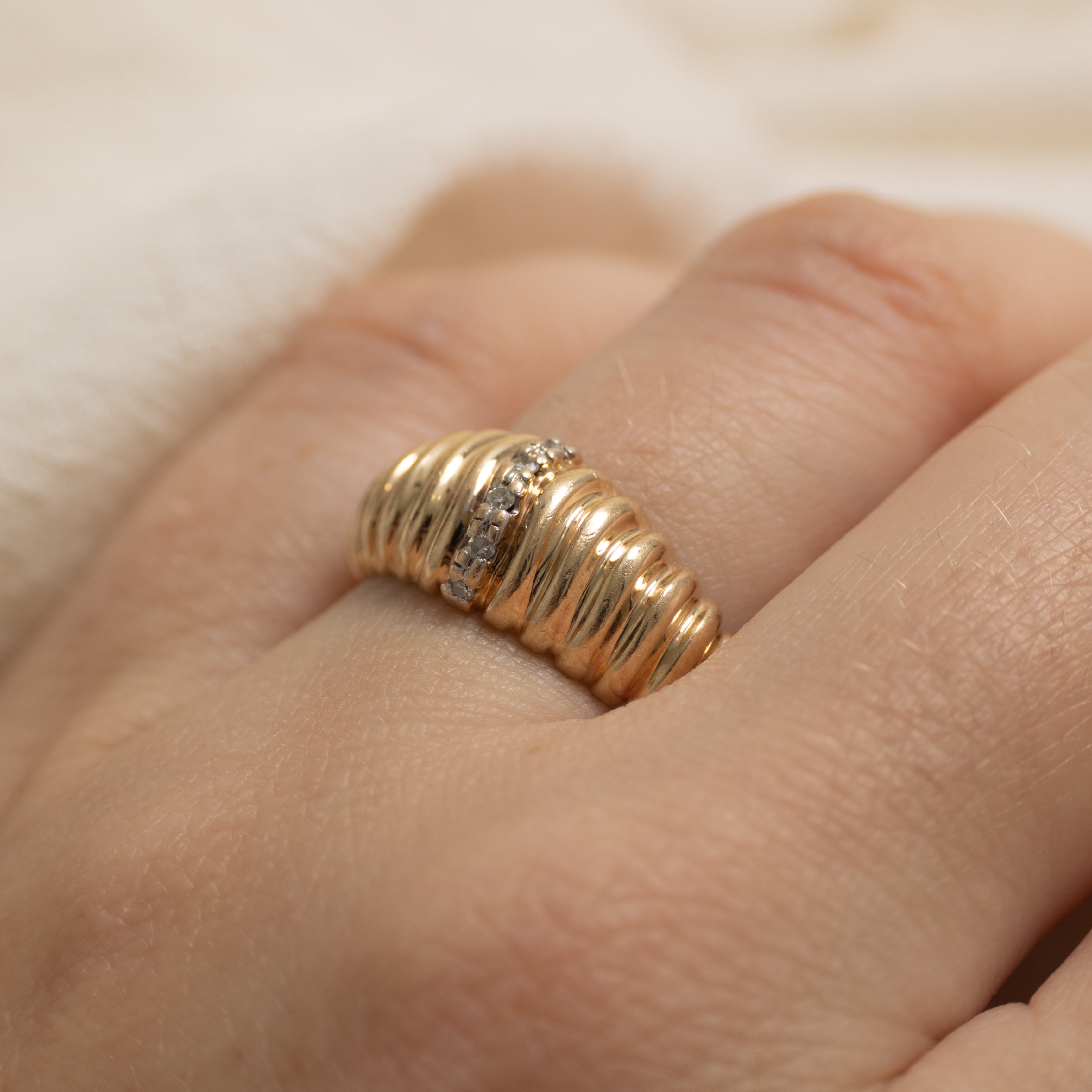 Diamond Croissant Dome Ring | SZ 7