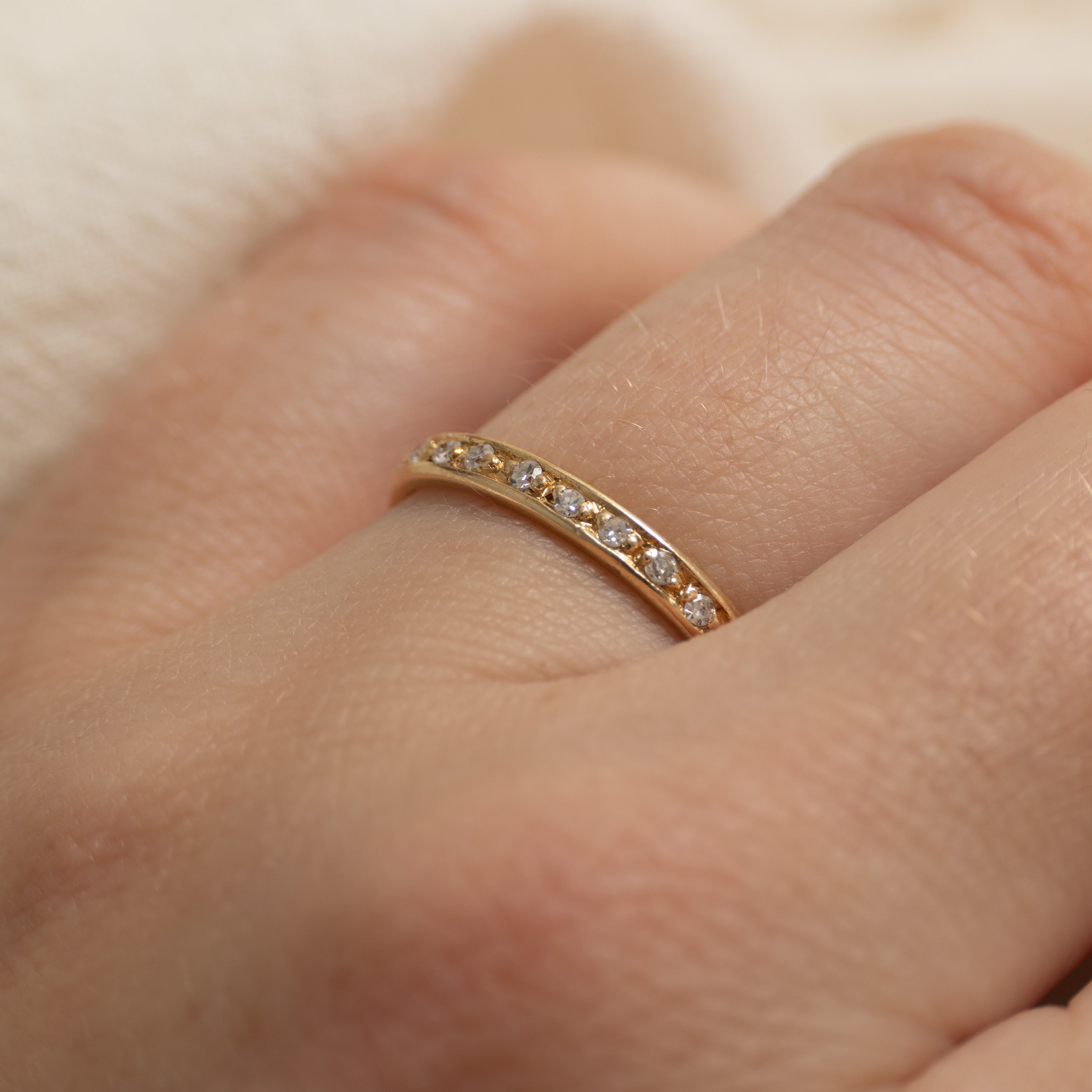 14k Semi Eternity Diamond Band | 2.5mm | SZ 6