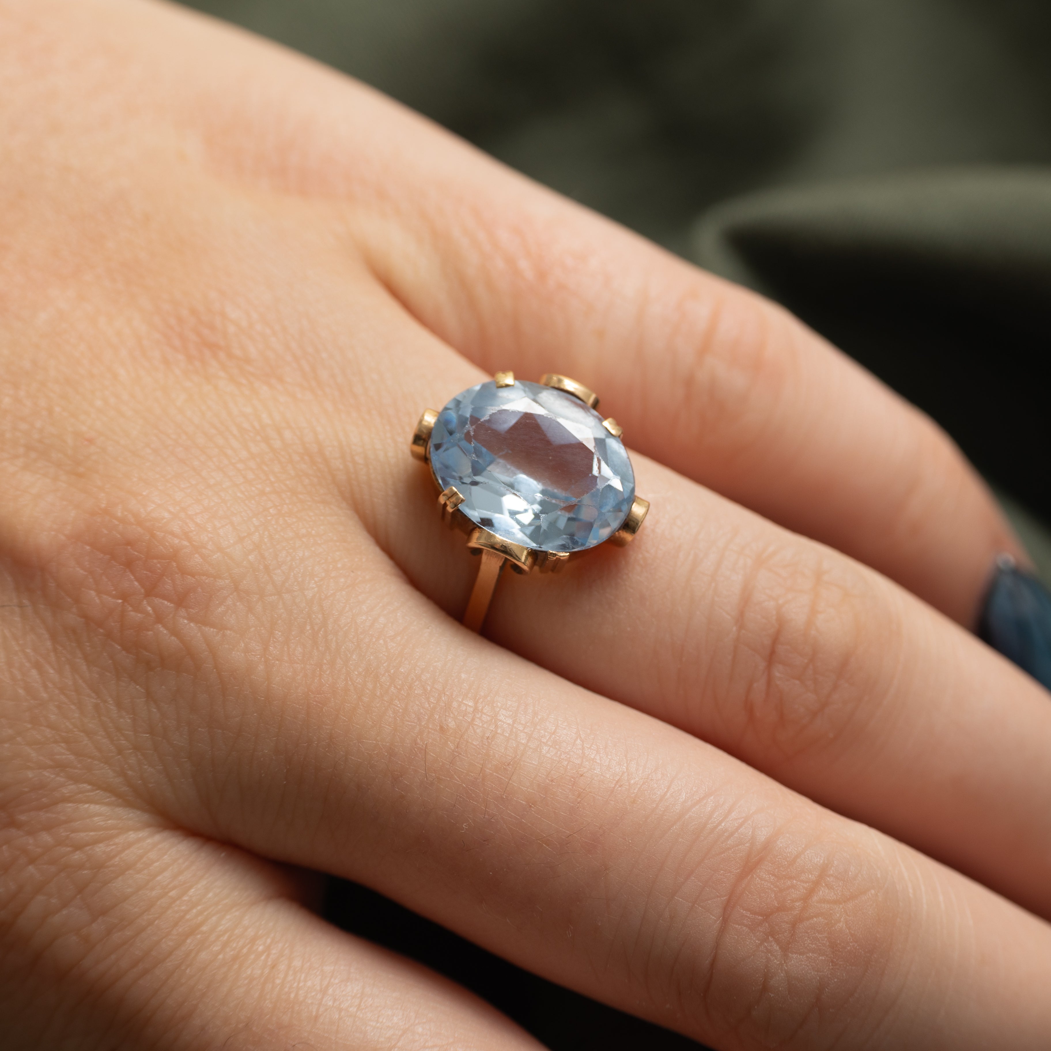 Oval Cut Synthetic Spinel Cocktail Ring | 8.50ct | SZ 6.75