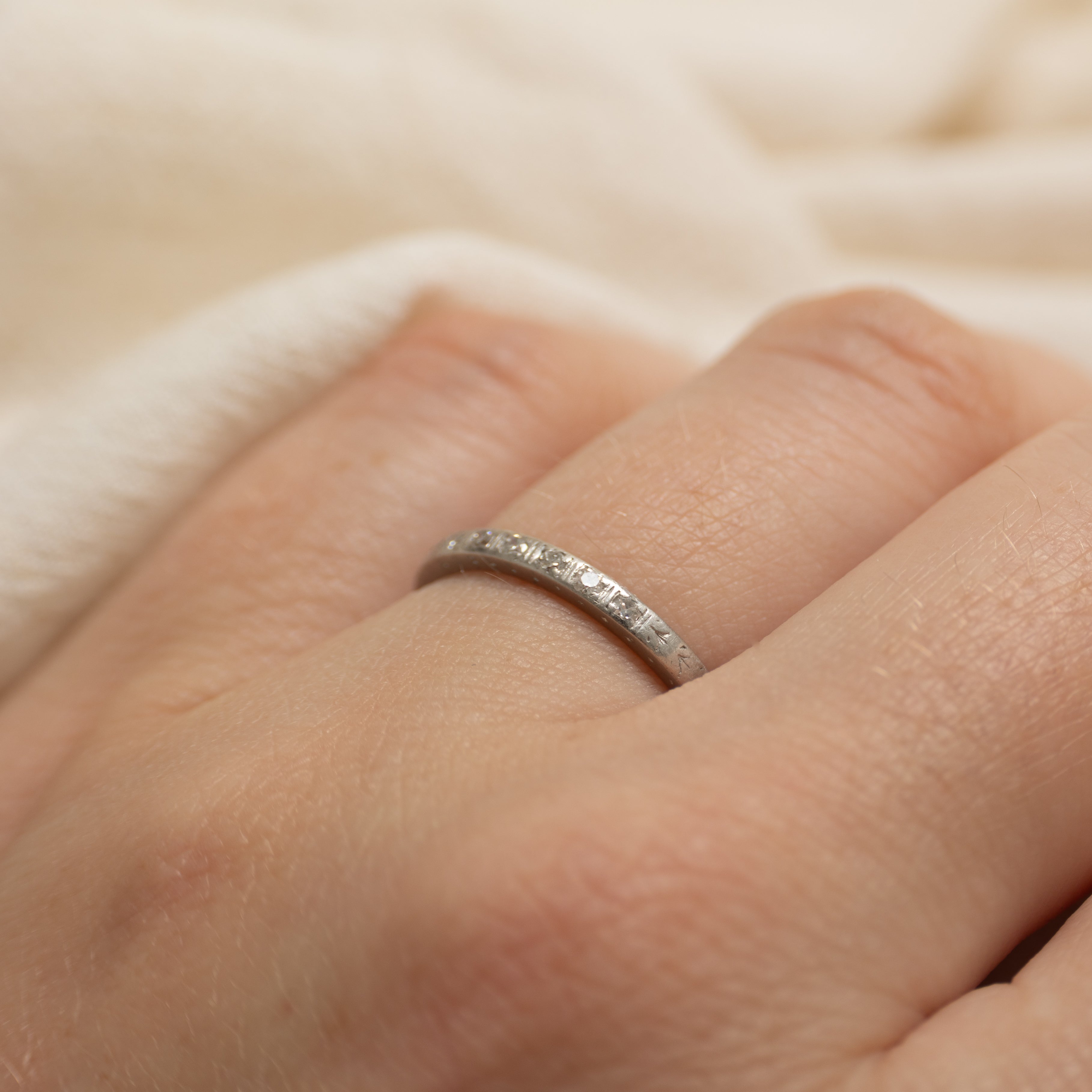 Diamond Accent Engraved Band | SZ 5.25