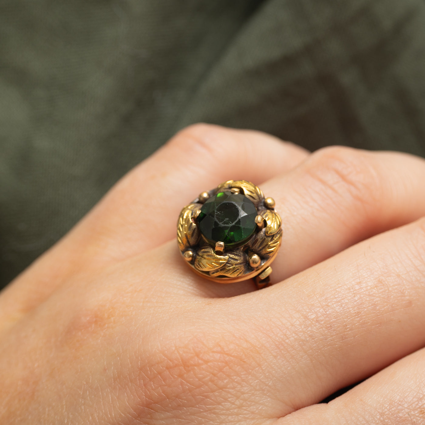 18k Tourmaline Textured Cocktail Ring | 3.25ct | SZ 5.5