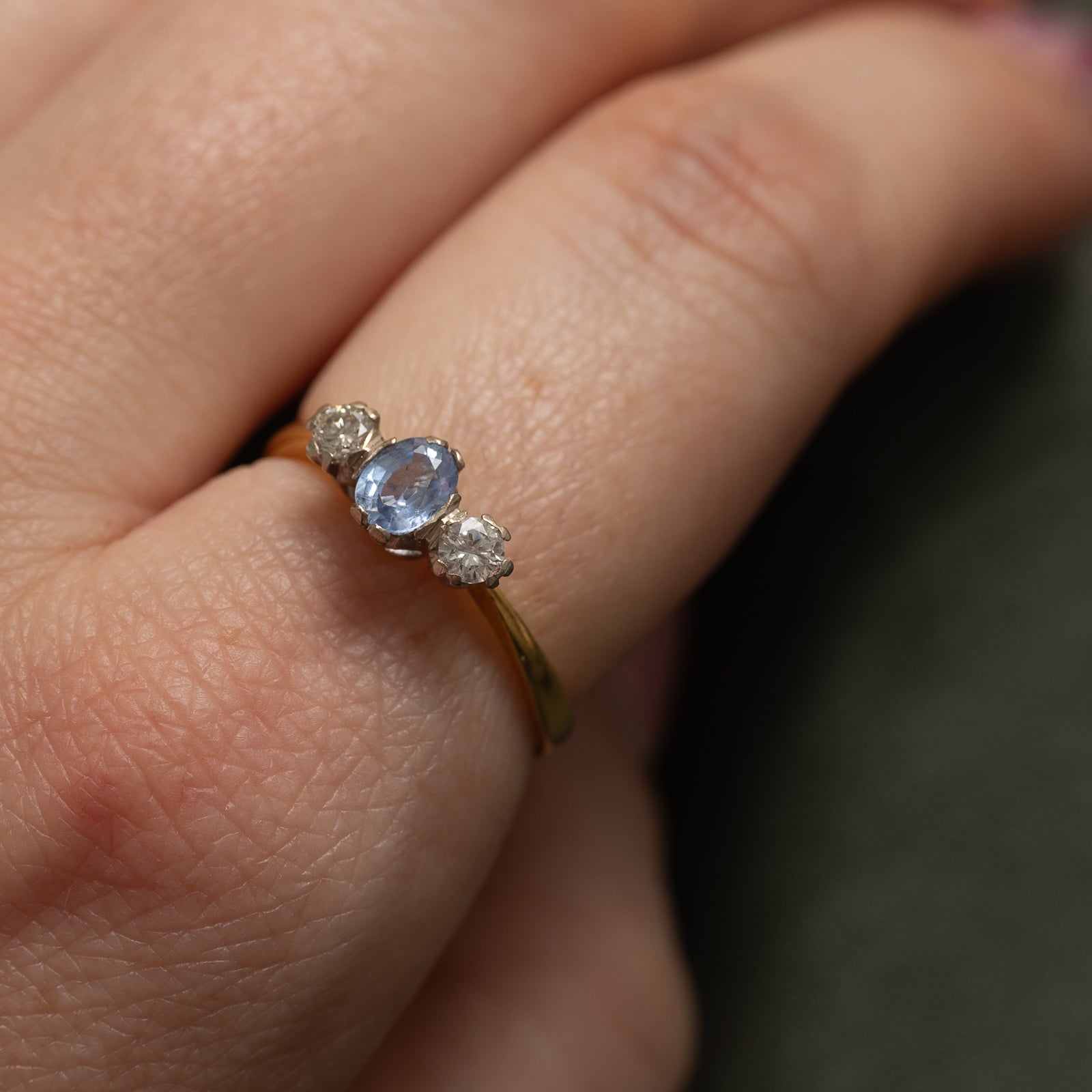 1861 Victorian London Sapphire & Diamond Ring | 0.46ct, 0.17ctw | SZ 7.25