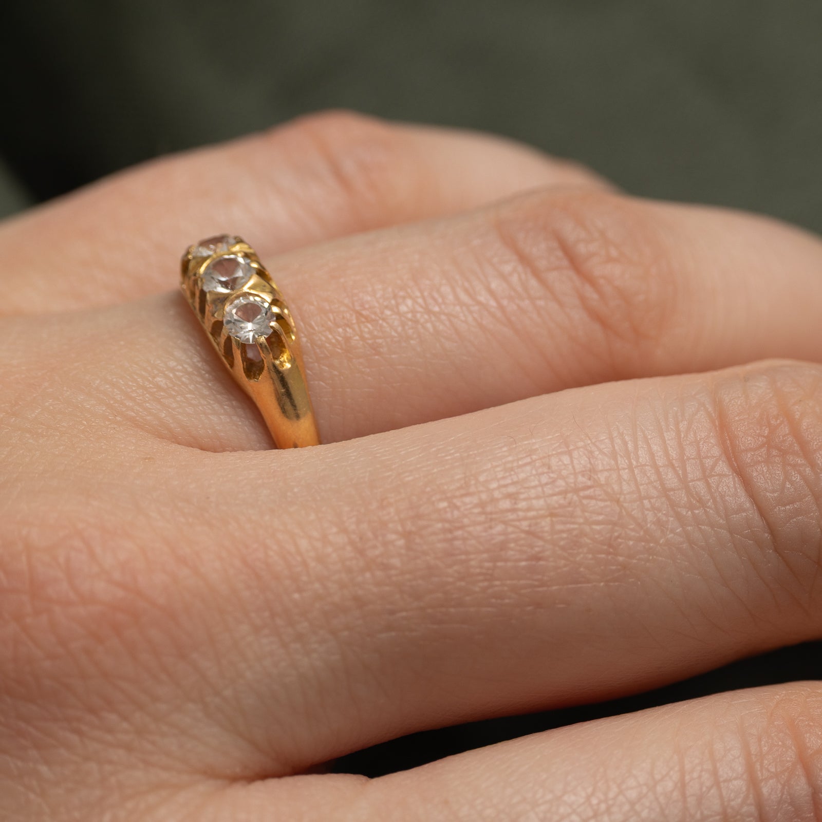 Swedish Three Stone Synthetic Spinel Ring | 0.50ctw | SZ 7.5