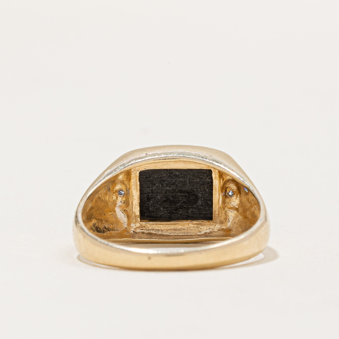 Bague à damier en onyx et nacre | 1,50 ct, 0,01 ct | Taille 9,75 |