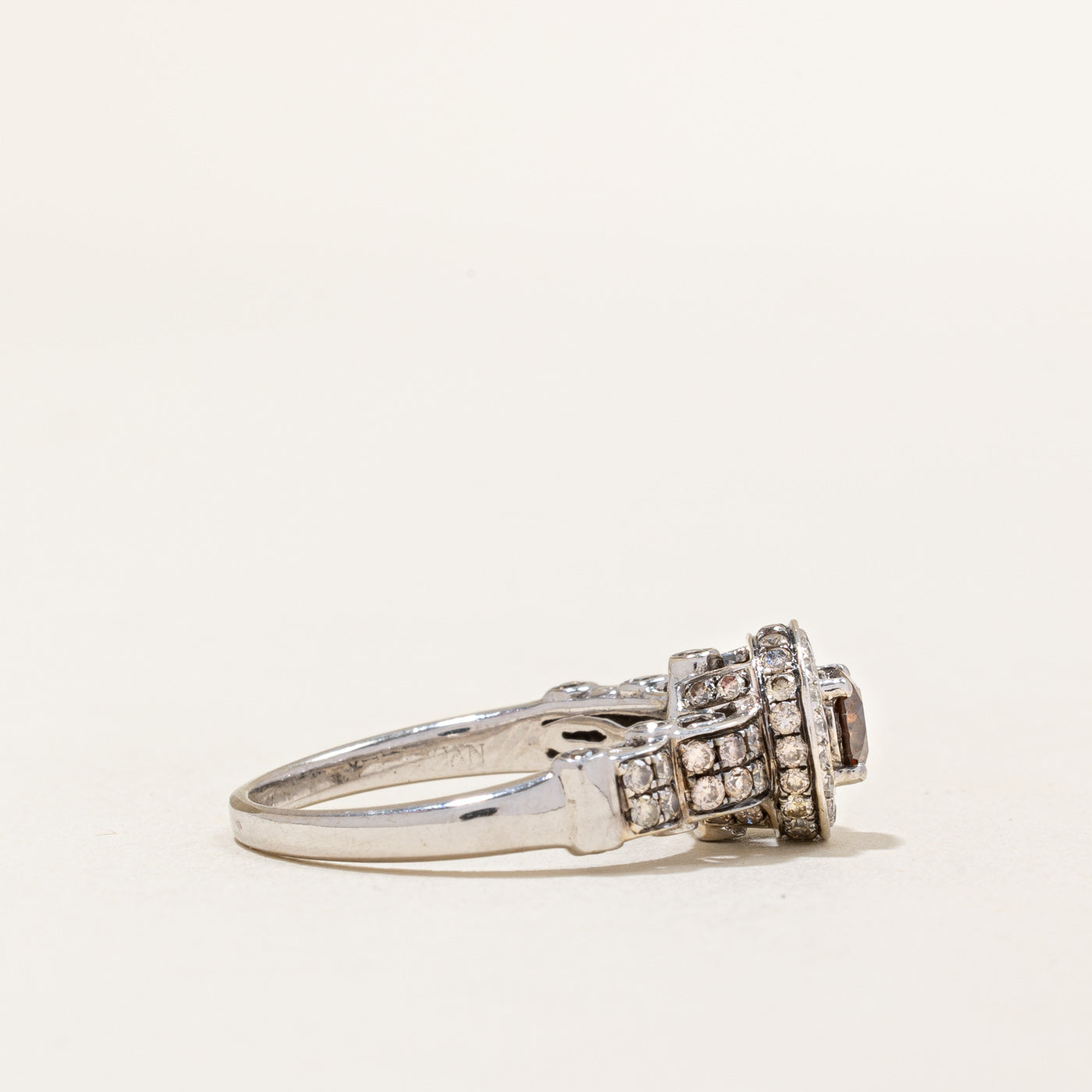 'Le Vian' Chocolate & Vanilla Diamond Halo Engagement Ring | 0.40ct, 0.88ctw | SZ 8.25 |