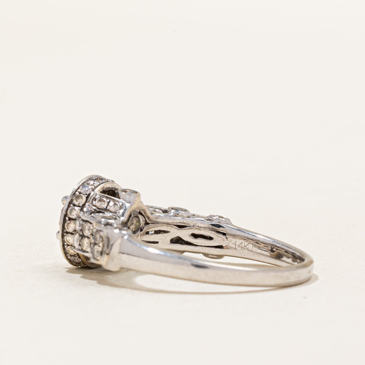 'Le Vian' Chocolate & Vanilla Diamond Halo Engagement Ring | 0.40ct, 0.88ctw | SZ 8.25 |