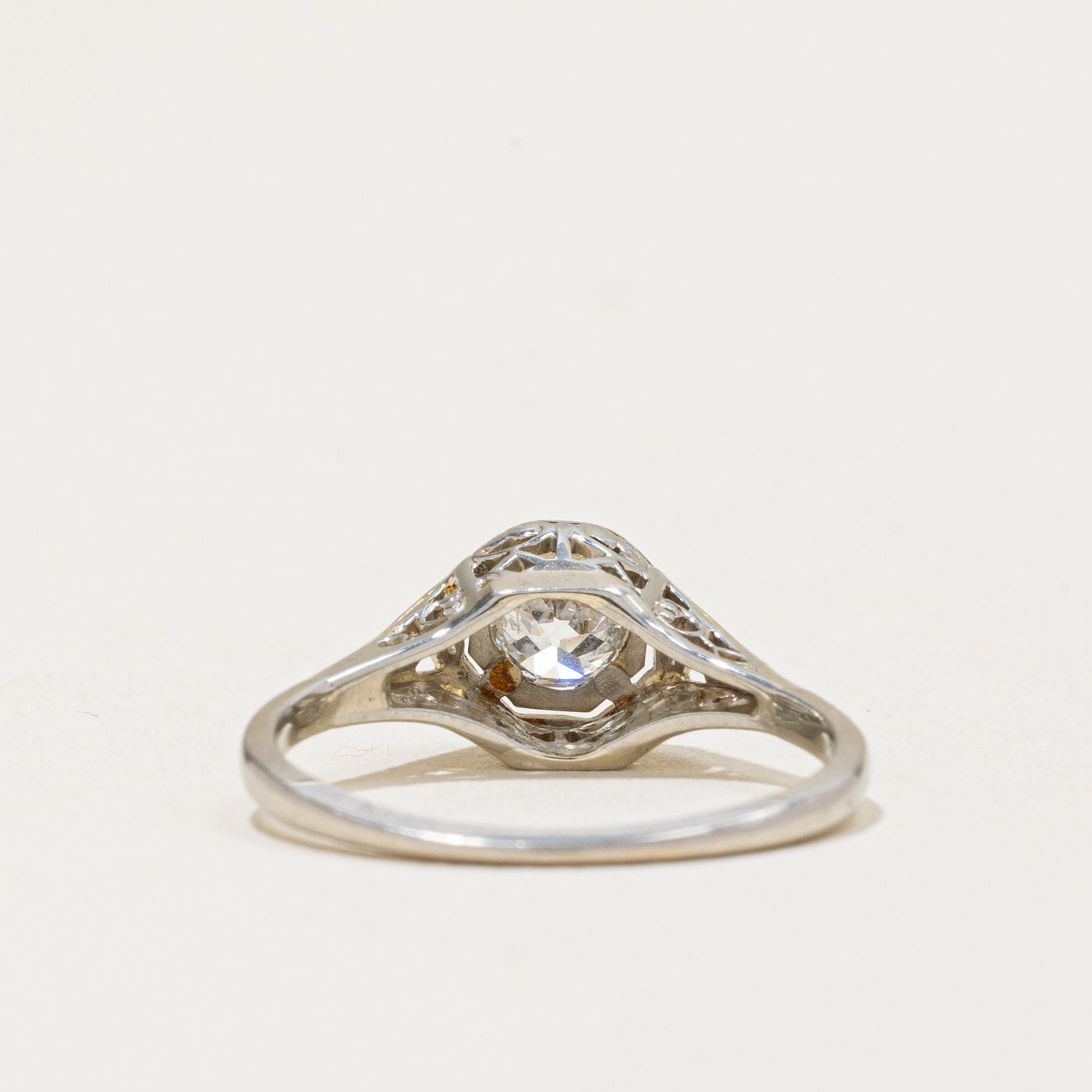 Edwardian Era Old European Cut Diamond Ring | 0.35ct SI2 G| SZ 5.5 |