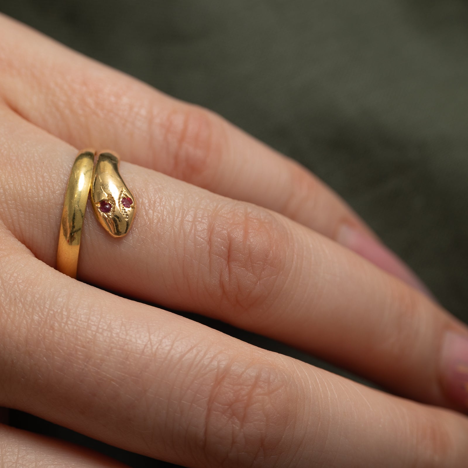 Italian Ruby Snake Ring | 0.02ctw | SZ 7