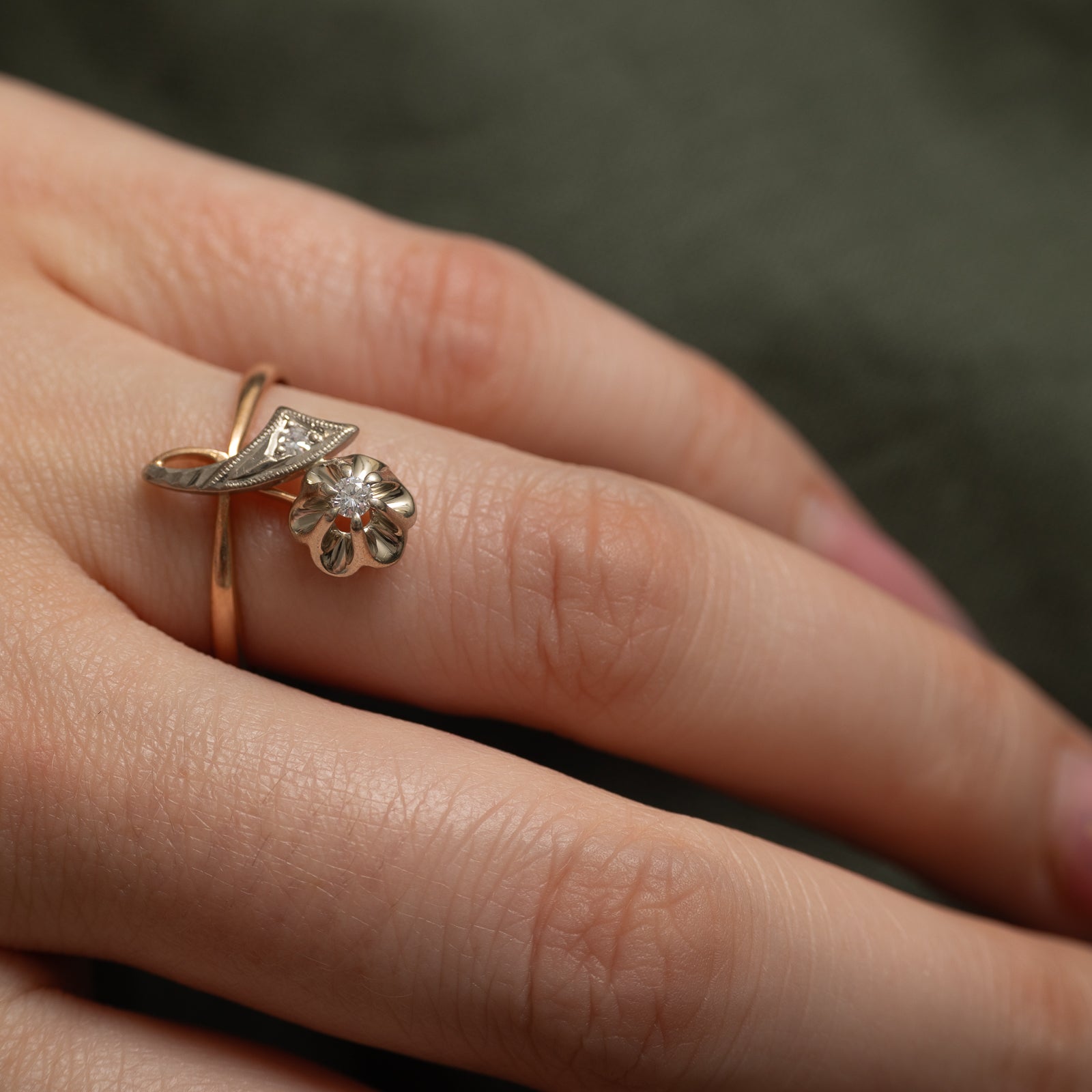 1992 Kiev Diamond Flower Ring | 0.06ctw | SZ 7.5