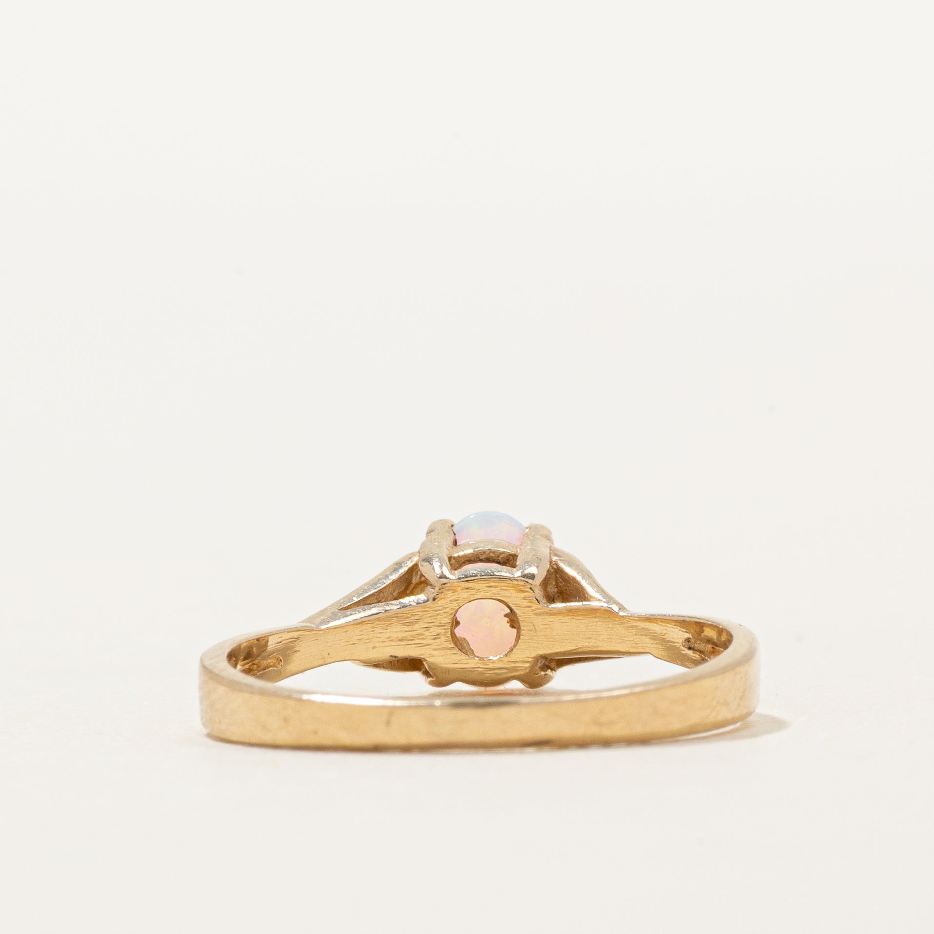 Cabochon Opal & Diamond Crossover Ring | 0.20ct, 0.006ctw | SZ 6