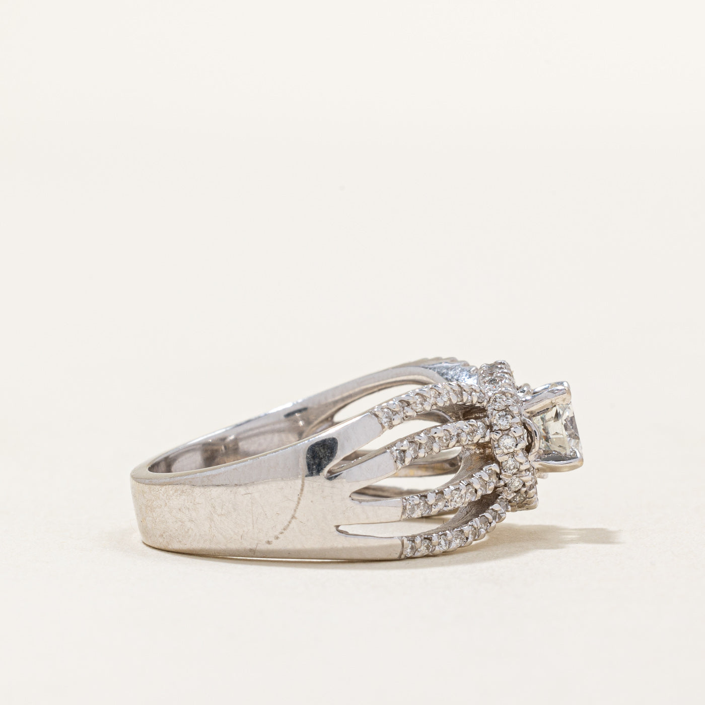 18k White Diamond Engagement Ring | 0.97ctw | SZ 8.5 |