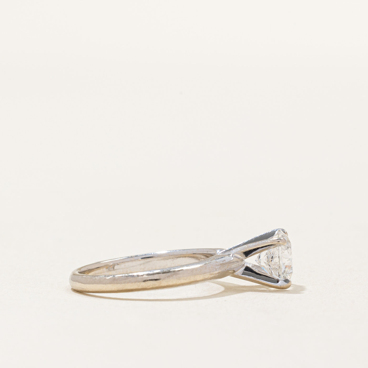 14k White Gold Solitaire Diamond Engagement Ring | 0.92ct I2 G | SZ 4.5 |