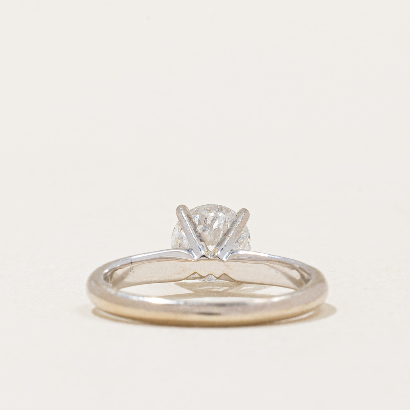 14k White Gold Solitaire Diamond Engagement Ring | 0.92ct I2 G | SZ 4.5 |