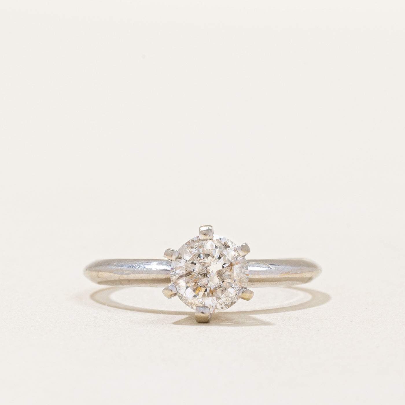 Six Prong Diamond Engagement Ring | 0.91ct I2 I | SZ 6.75 |