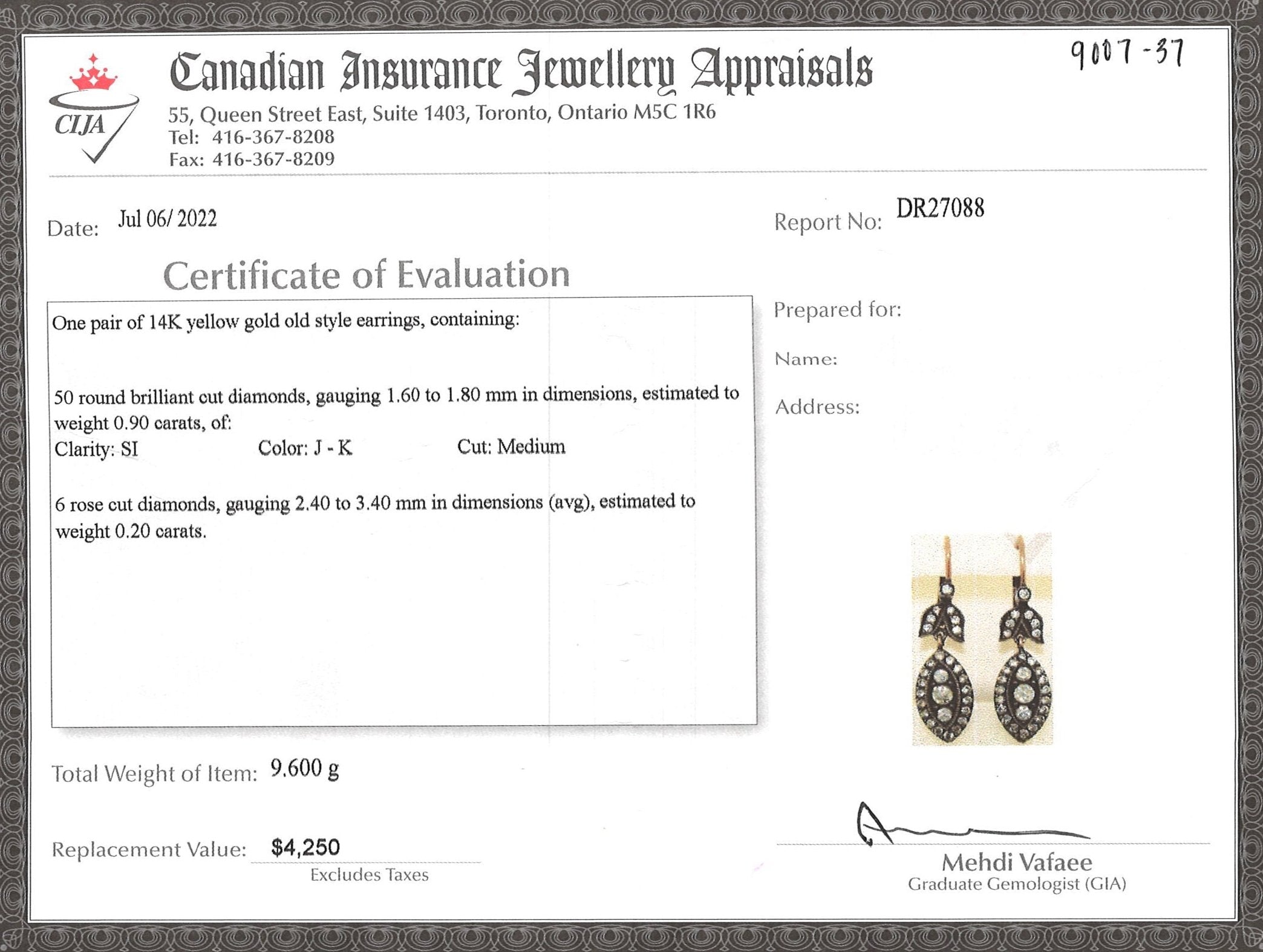 Georgian Style Rose Cut Diamond Drop Earrings | 1.10 ctw |