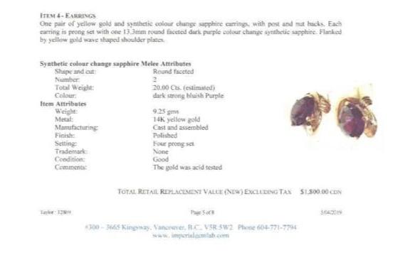 Synthetic Colour Change Sapphire Earrings | 16.00ctw |