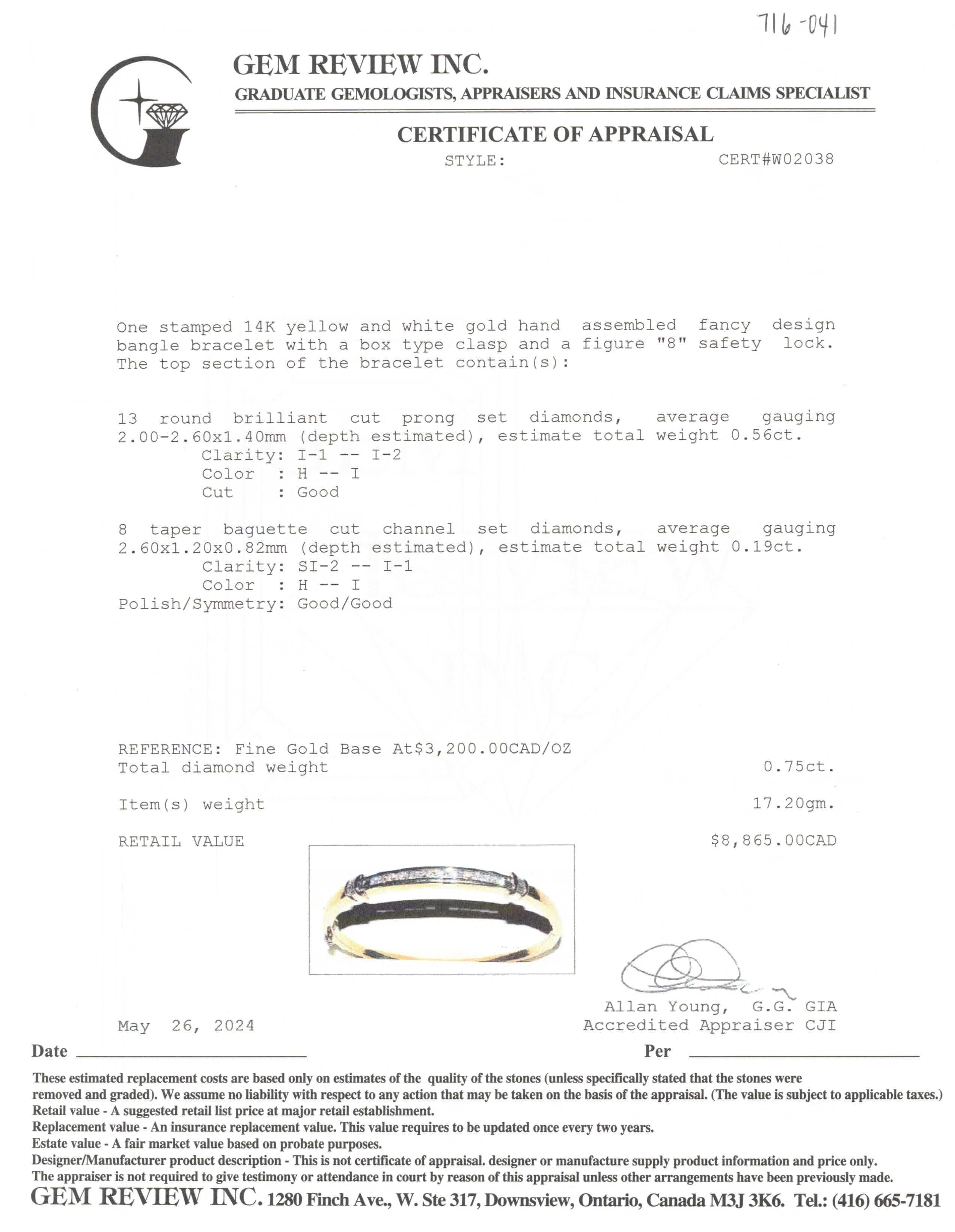 Channel Set Diamonds | 0.75ctw | 6.5" |