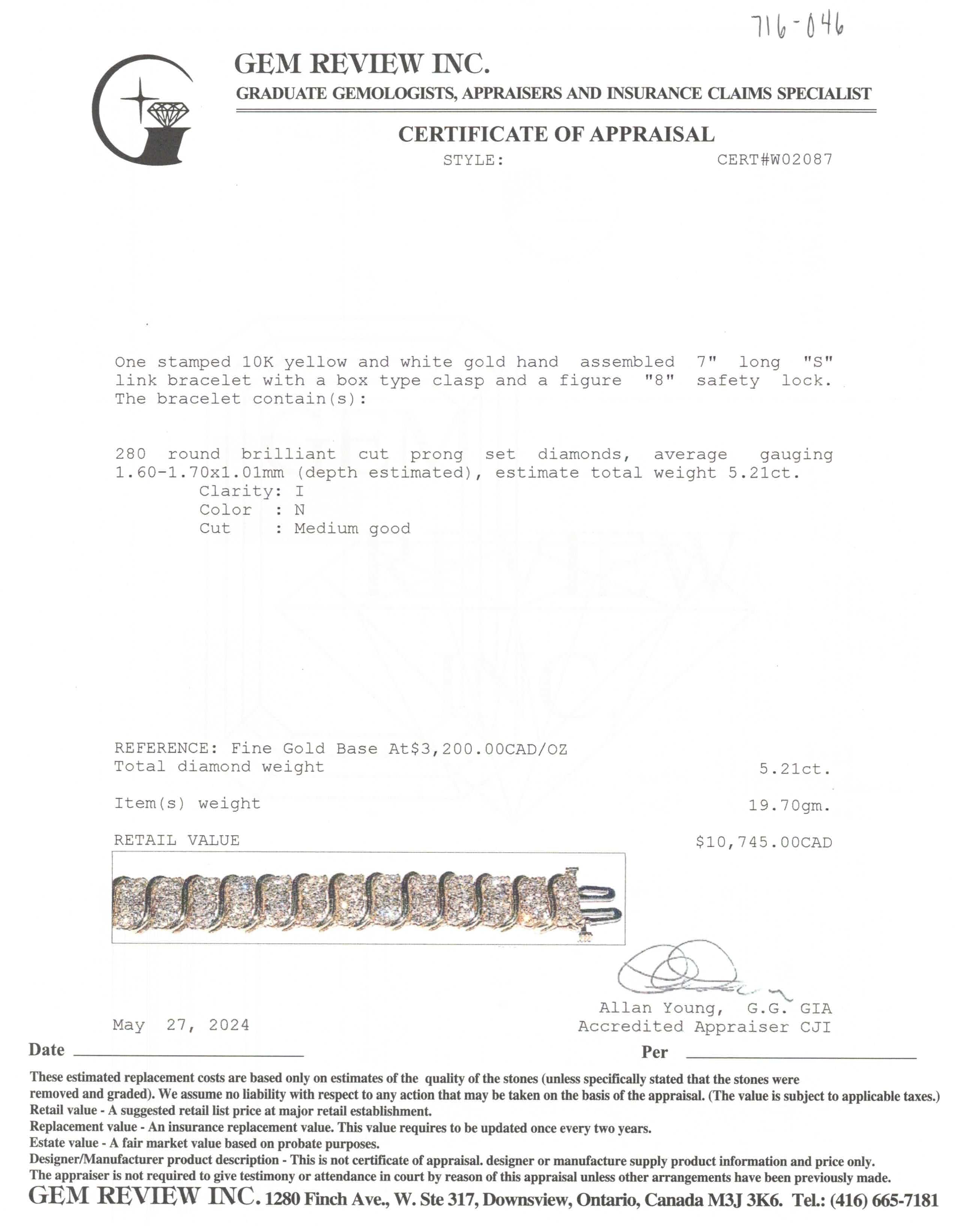Diamond Bracelet | 5.21ctw | 7" |