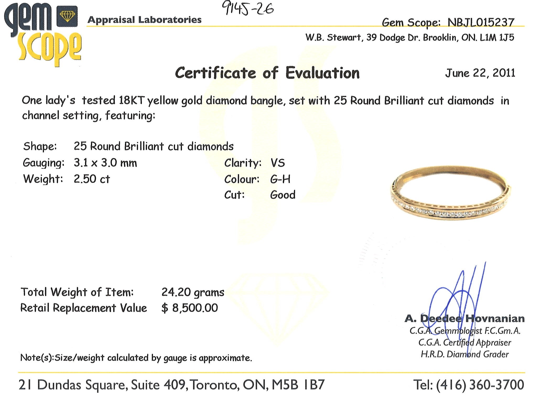 Channel Set Diamond Cuff Bracelet | 2.5ctw | 7.5" |