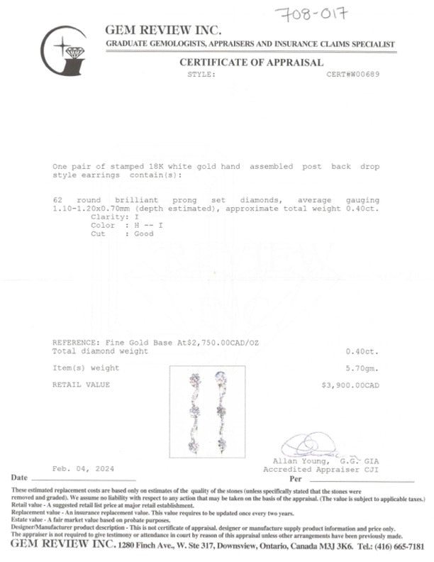 Diamond Drop Earrings | 0.40ctw |