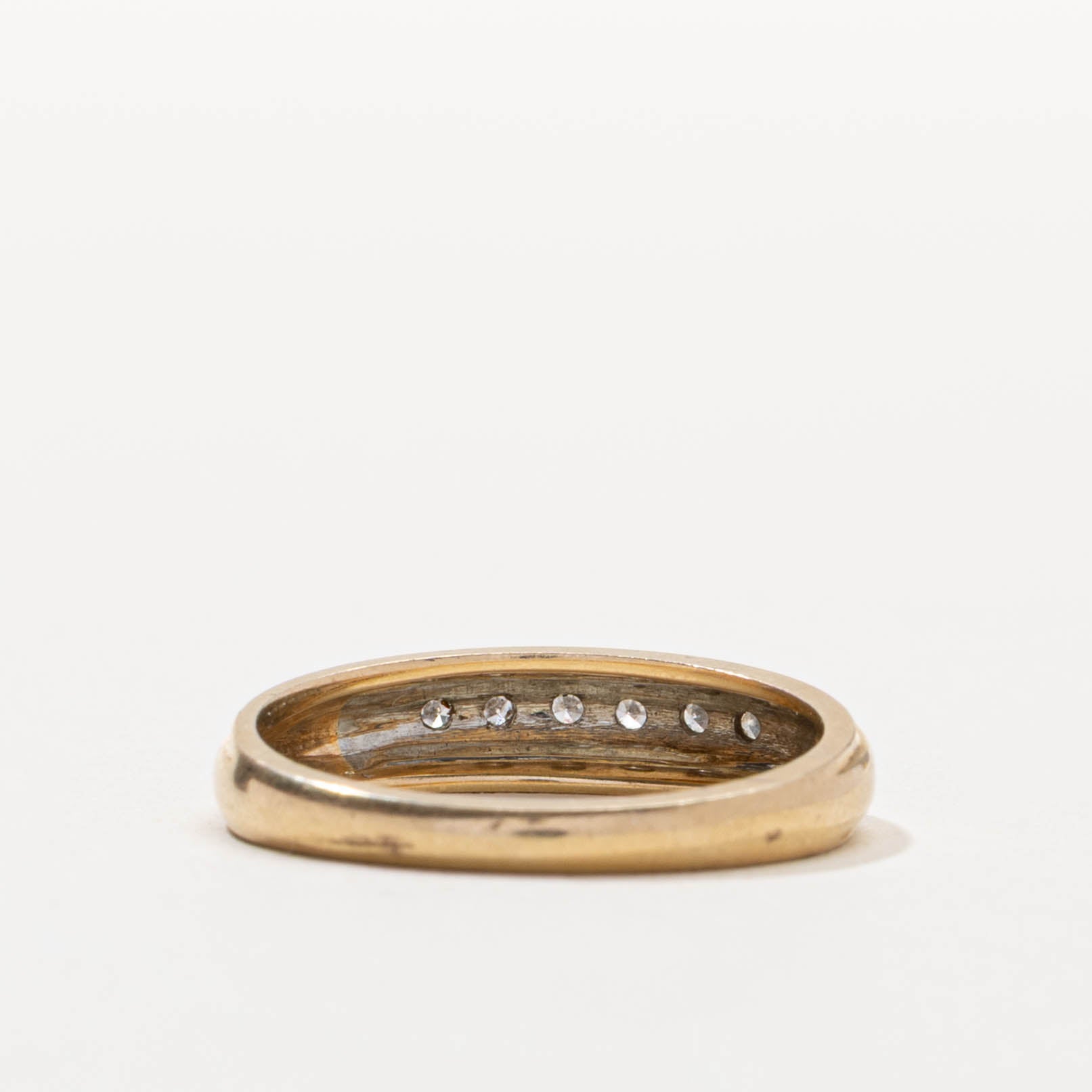 14k Two Tone Diamond Band | SZ 6.25