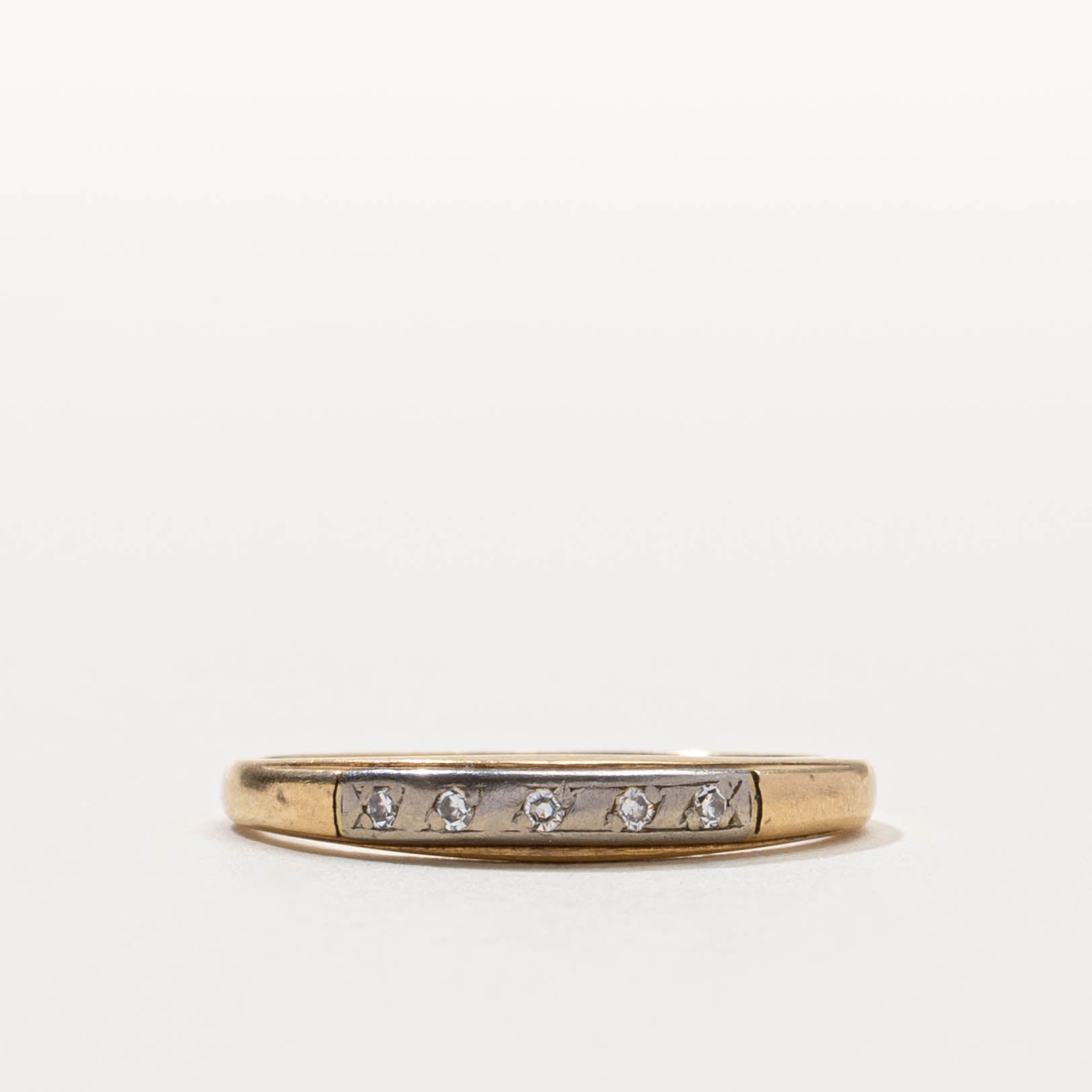 ‘Birks’ 14k Two Tone Diamond Band | SZ 8