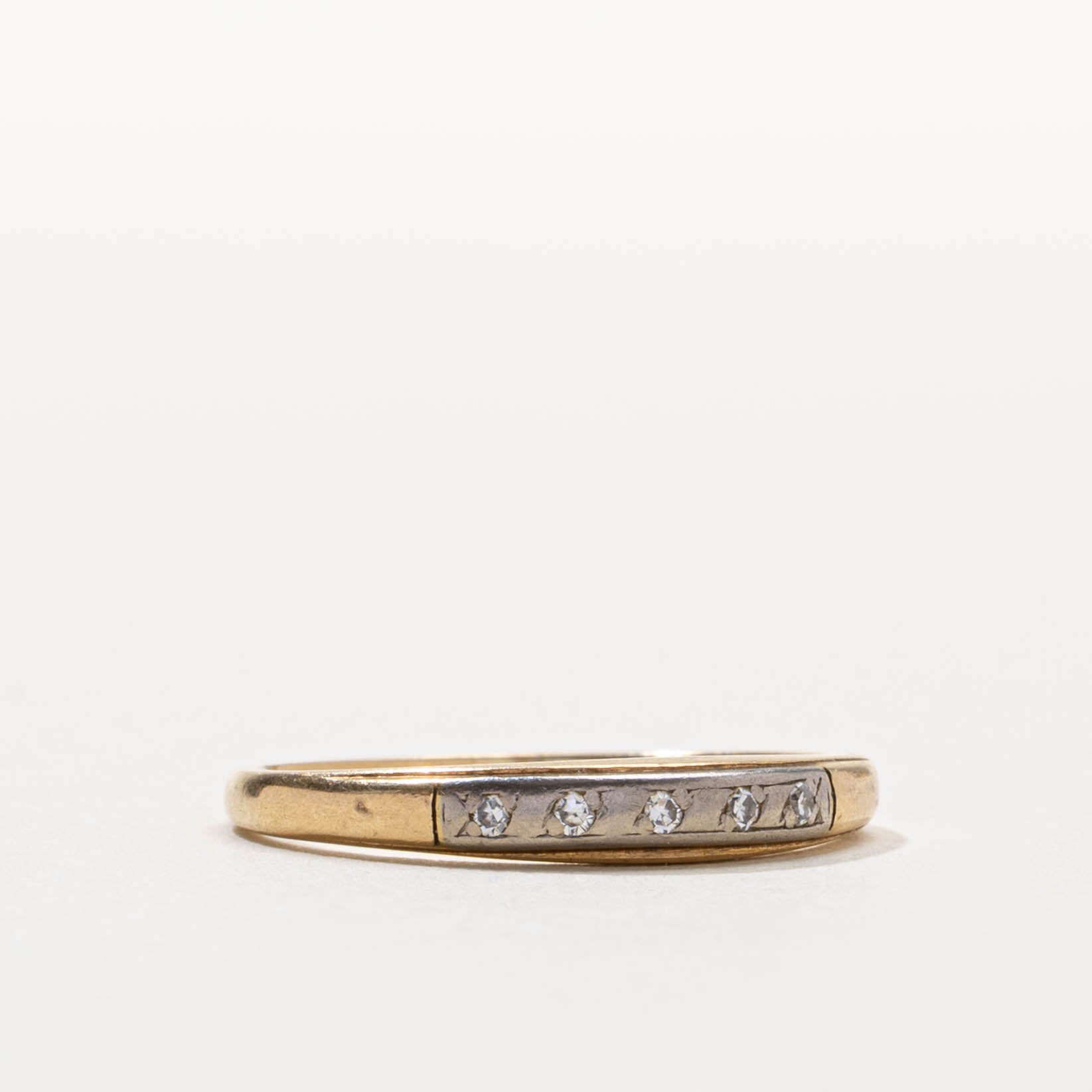 ‘Birks’ 14k Two Tone Diamond Band | SZ 8