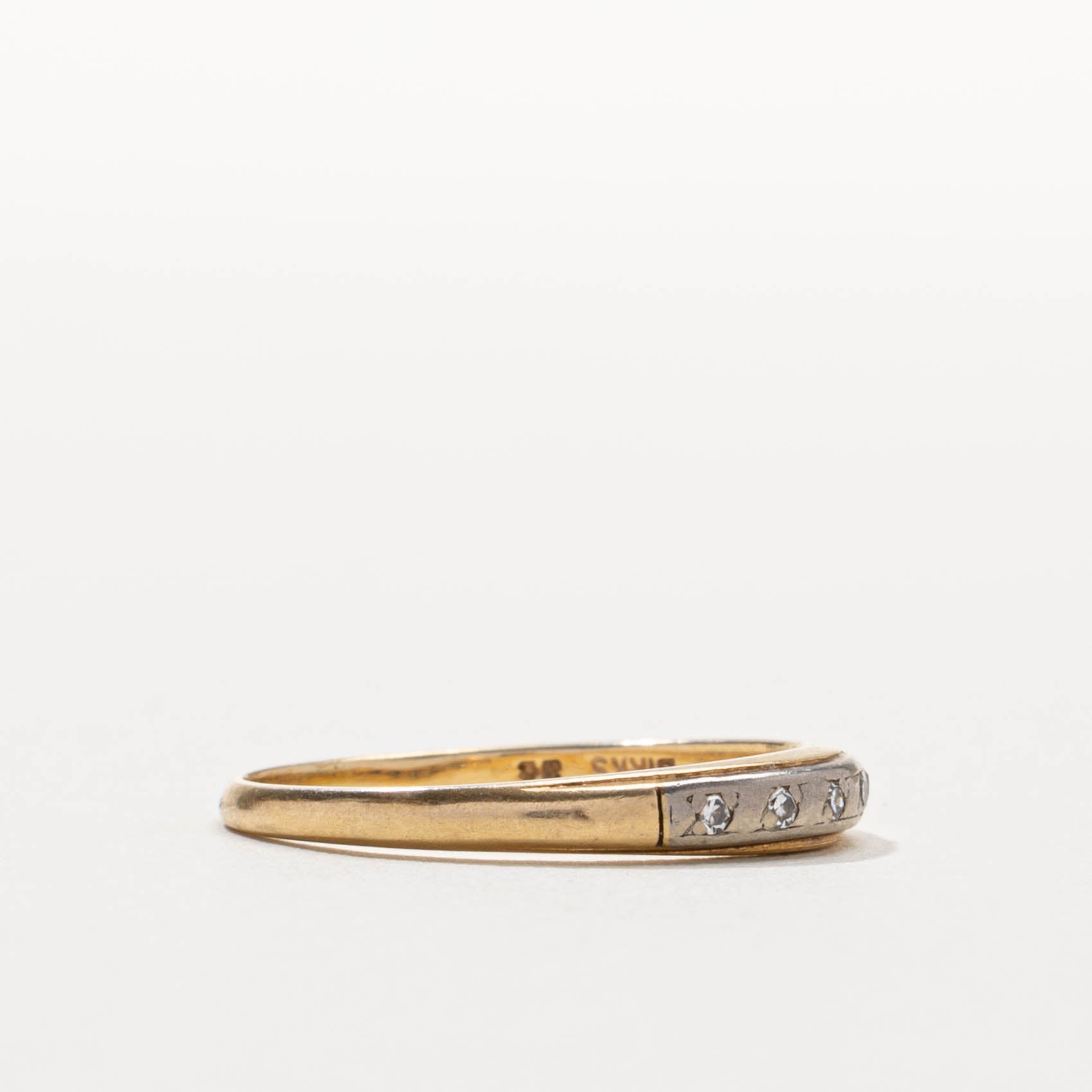‘Birks’ 14k Two Tone Diamond Band | SZ 8