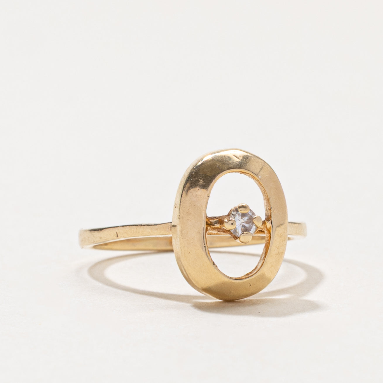 14k Diamond Oval Shaped Ring | SZ 3