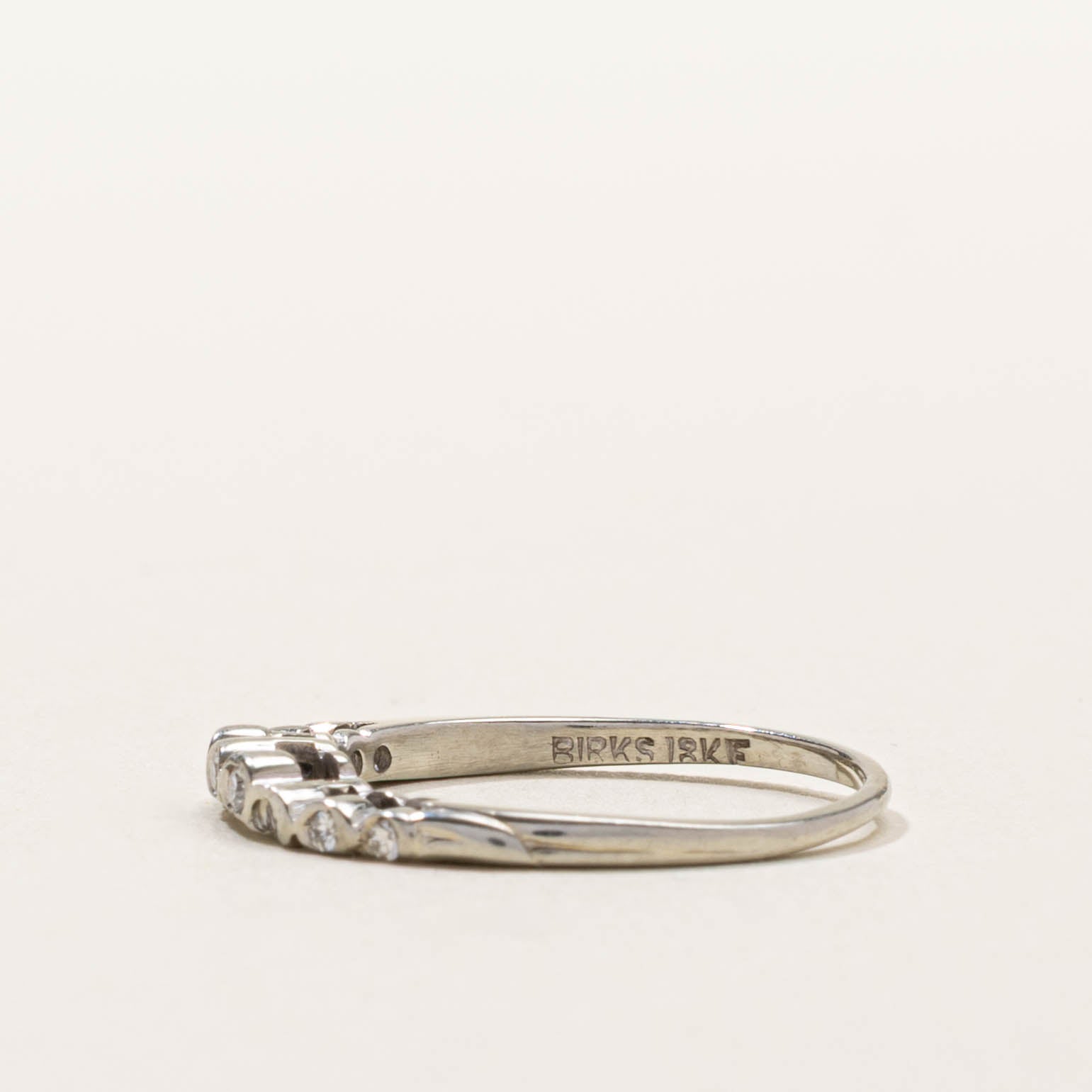 ‘Birks’ Semi Eternity Diamond Contour Ring | SZ 5.75