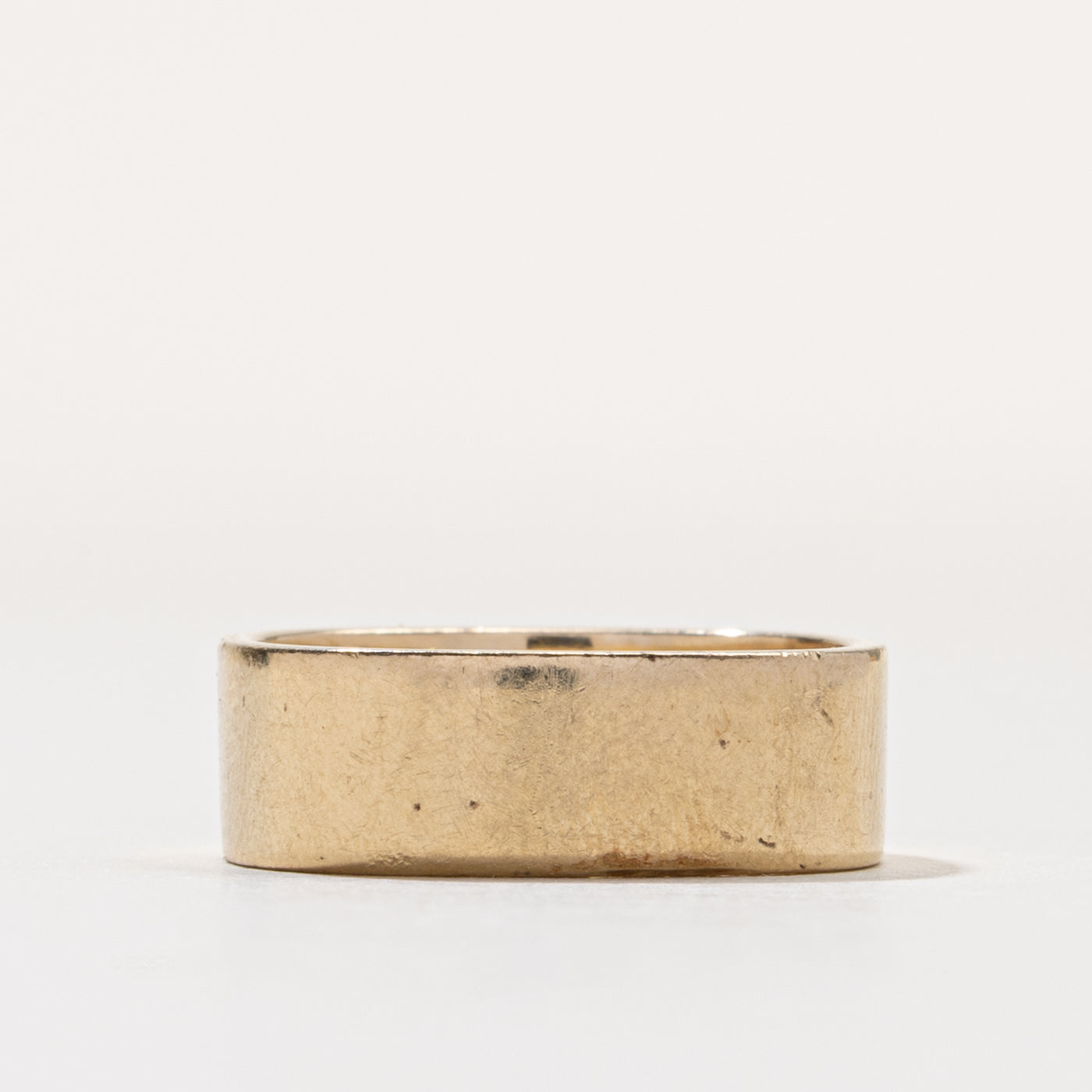 14k Bezel Set Diamond Soft Square Band | 6.55mm | SZ 7