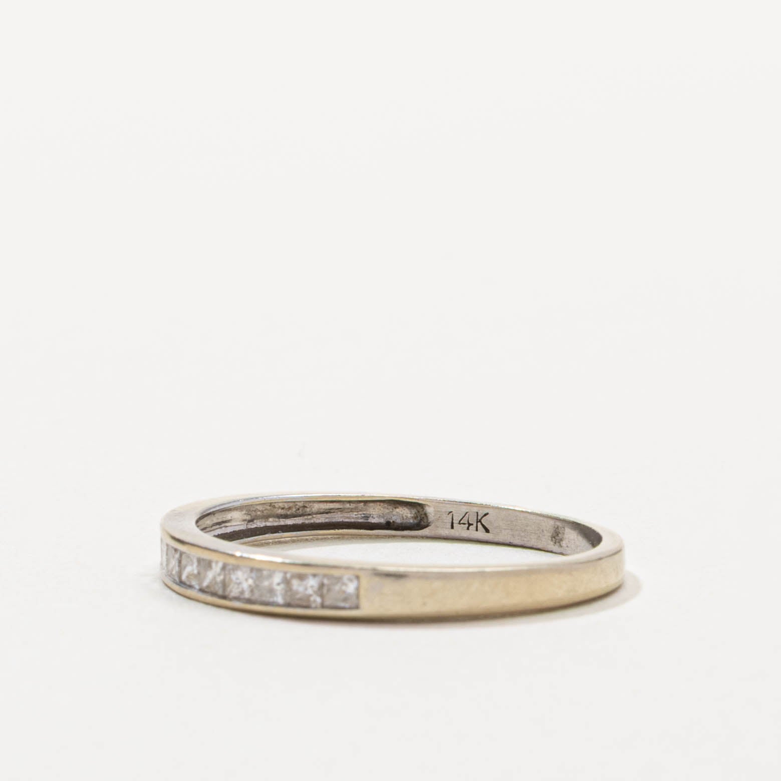 14k Semi-Eternity Princess Cut Diamond Ring | SZ 7.75